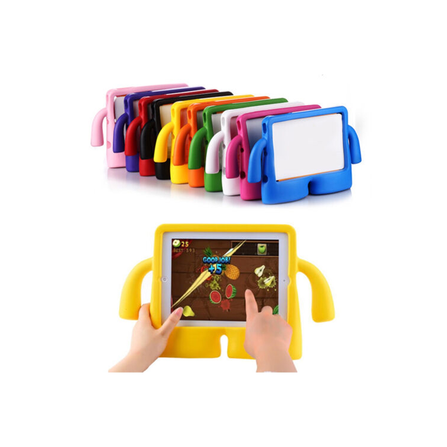 3D Silicone Shockproof Child Kids Stand Cover Case for iPad Mini 1 2 3 4 5 1st 2nd 3rd 4th 5th Gen, Red