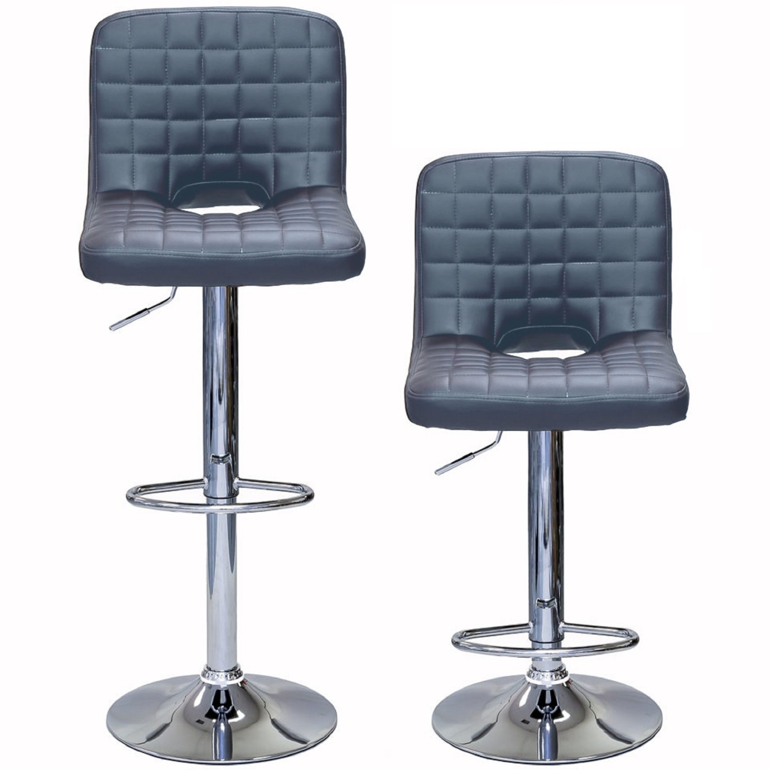 ViscoLogic MONOCO Adjustable Height Leatherette Bar Stool - Grey