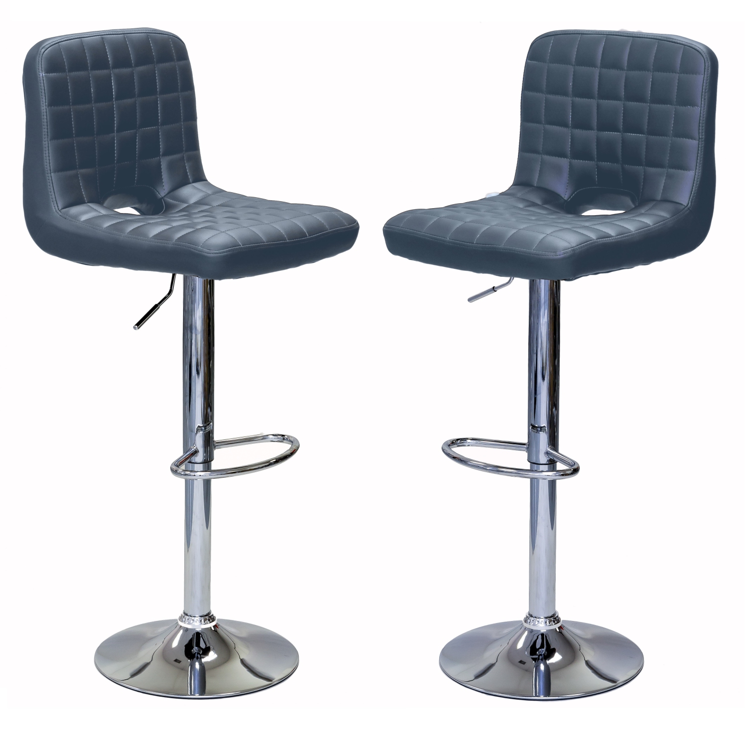 ViscoLogic MONOCO Adjustable Height Leatherette Bar Stool - Grey
