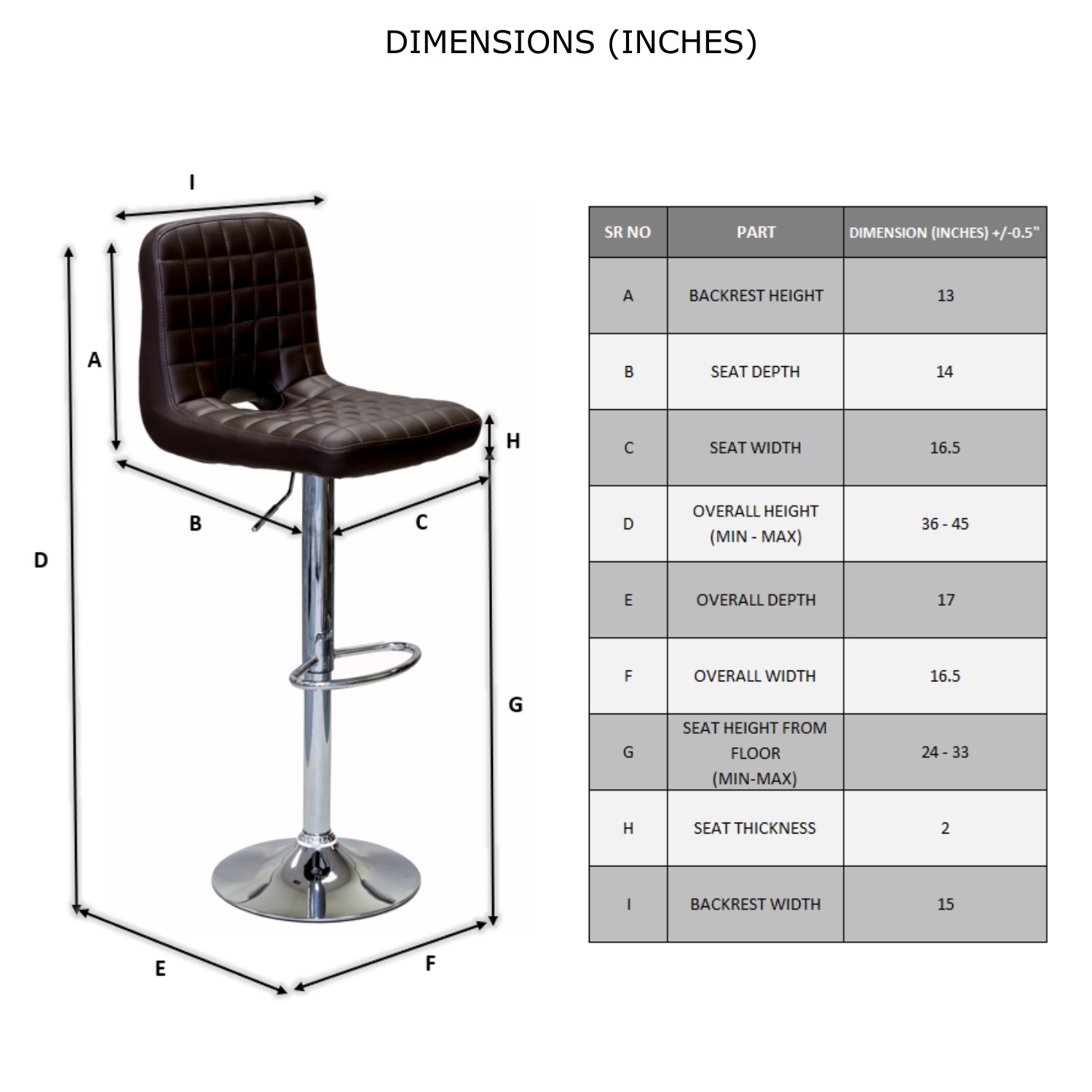 ViscoLogic MONOCO Adjustable Height Leatherette Bar Stool - Grey