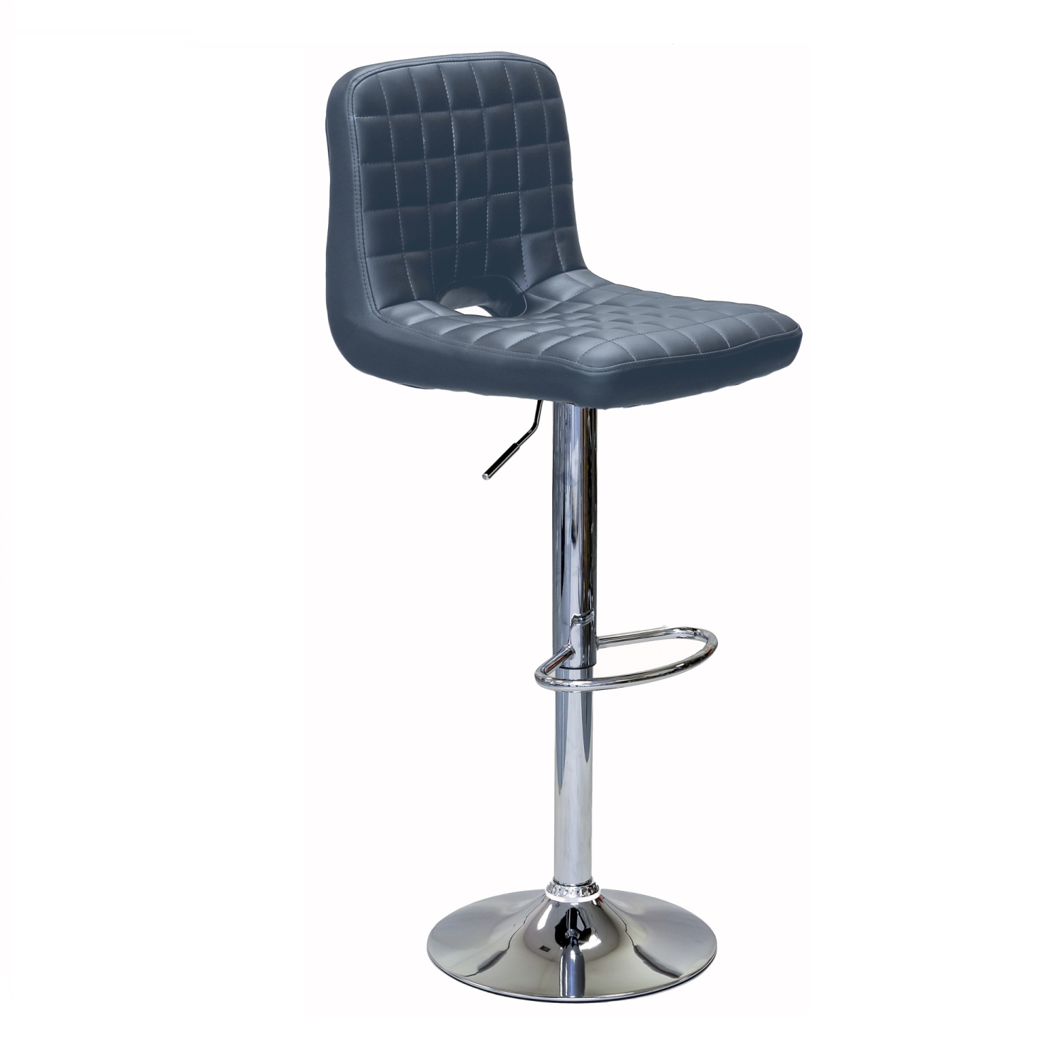 ViscoLogic MONOCO Adjustable Height Leatherette Bar Stool - Grey