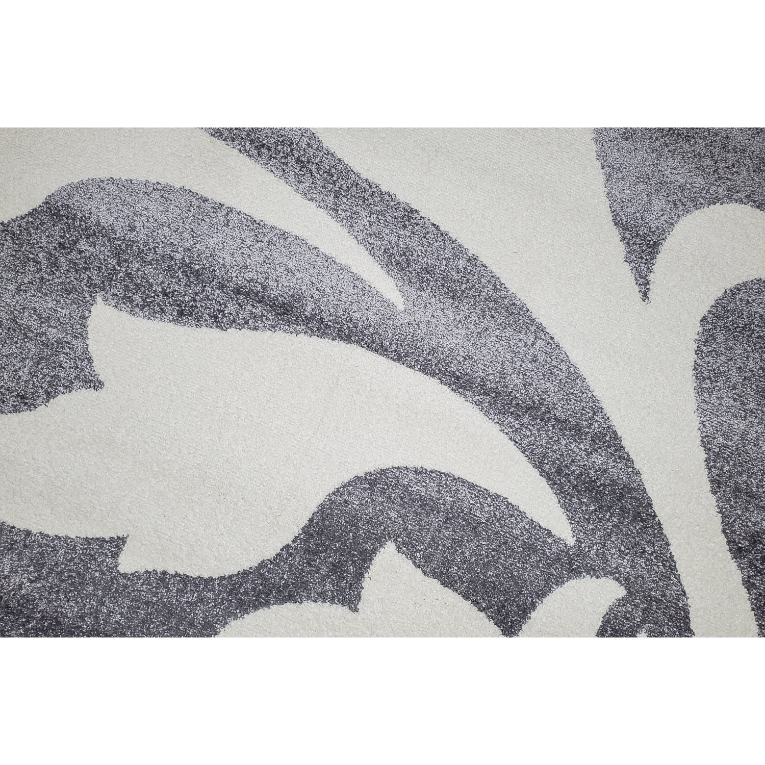 Tapis contemporain à motifs floraux gris Loadle, intérieur durable, 5 x 7