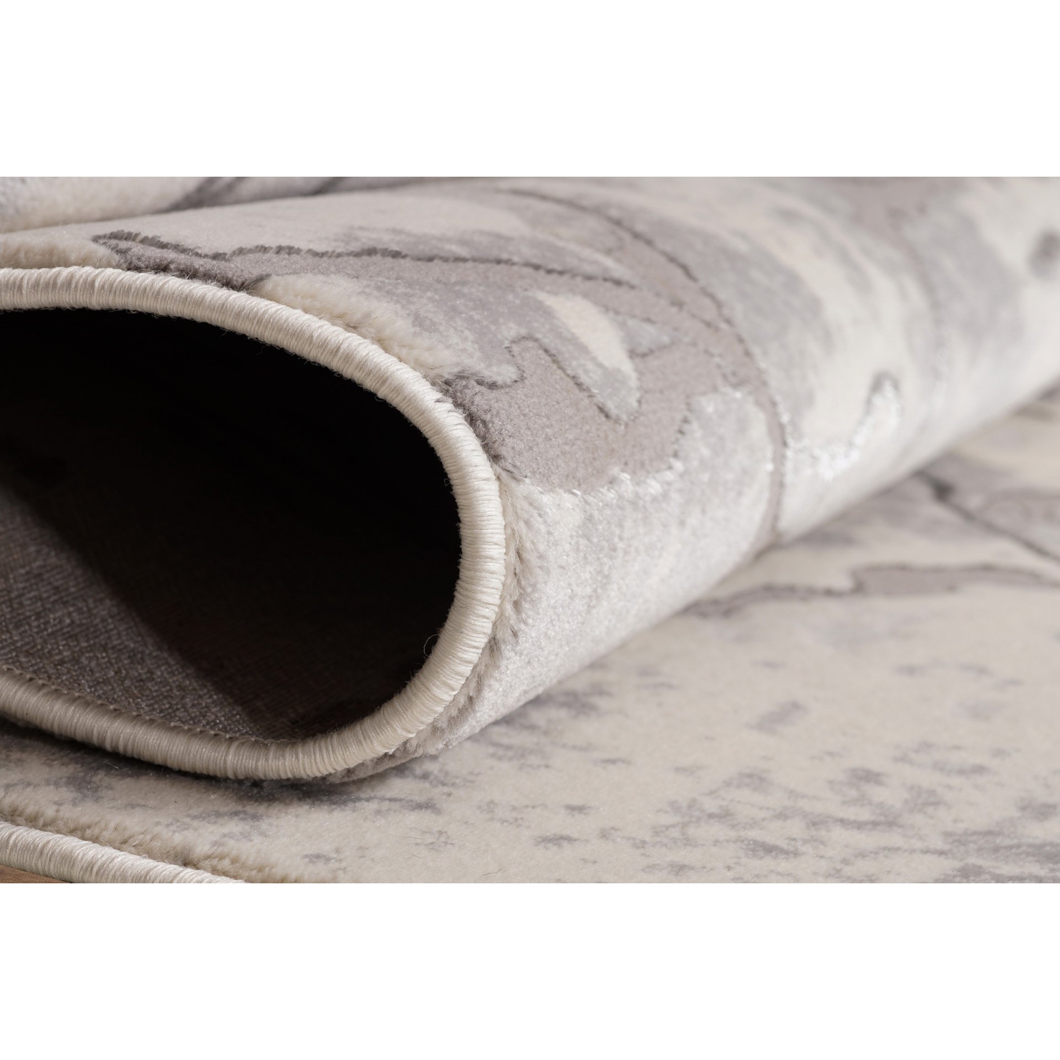 Ladole Rugs Boundless Ivory Grey Abstract Contemporary Rustic Indoor Area Rug Carpet, 5x7