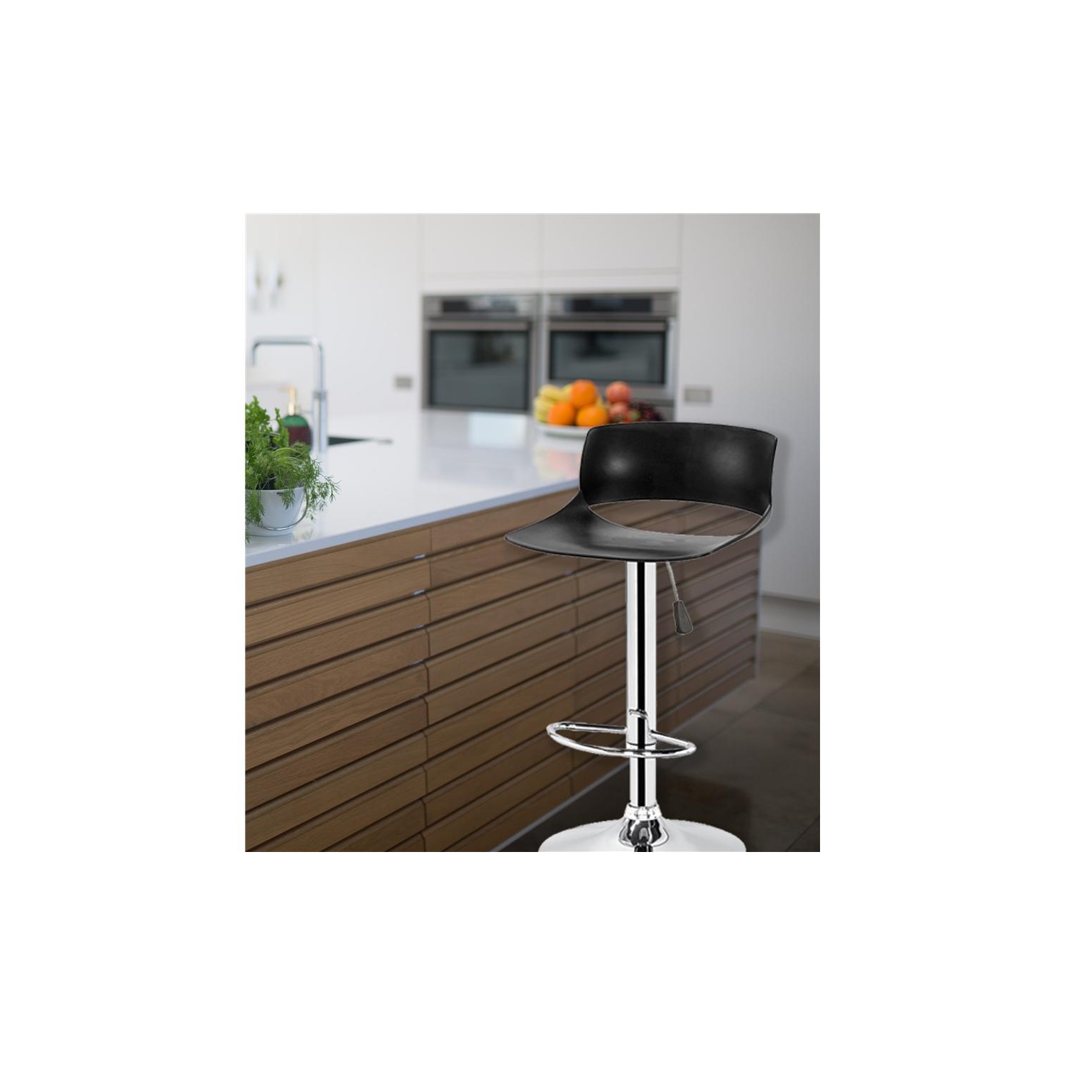 Jessar - Glamor Collection Adjustable Height Swivel Stool, Set of 2, Black