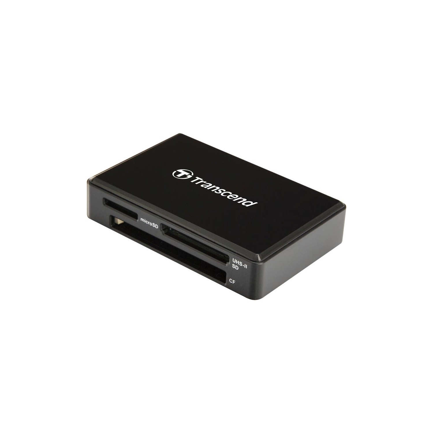 Transcend TS-RDF9K2 UHS-II Multiple Card Reader, Ports for CompactFlash Cards, SD and microSD, USB 3.1, Black