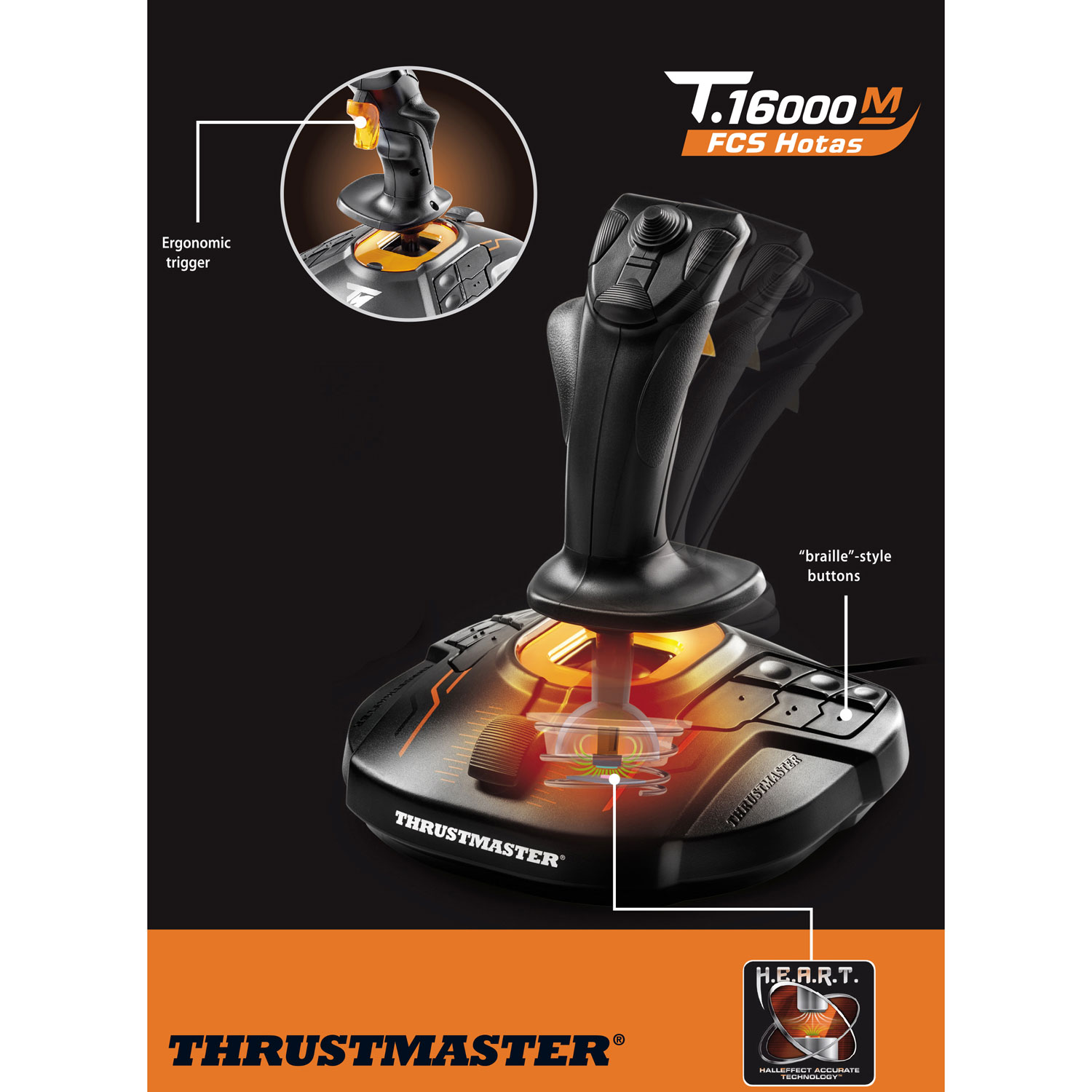 Manche à balai de vol T16000M de Thrustmaster
