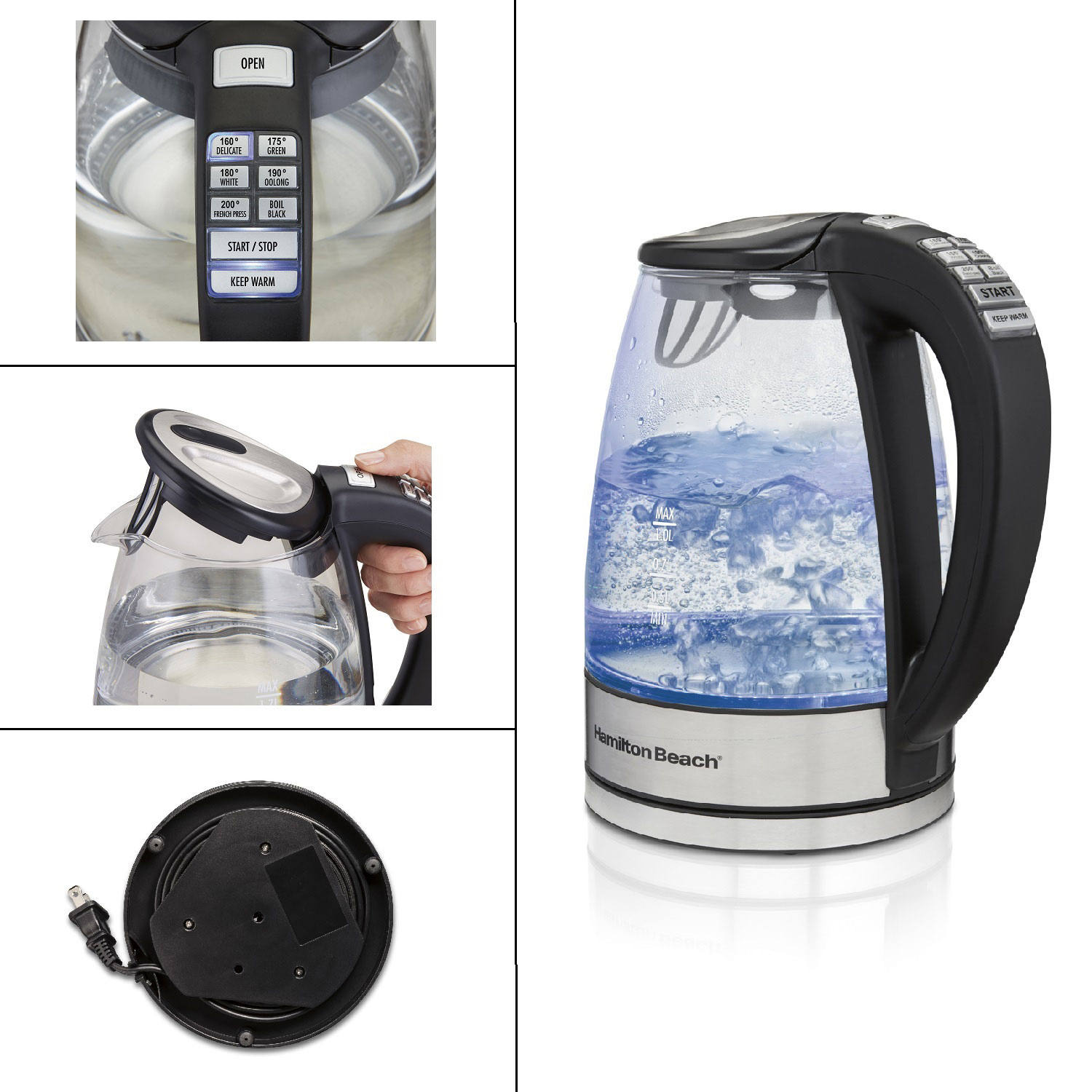 hamilton beach electric kettle variable temperature