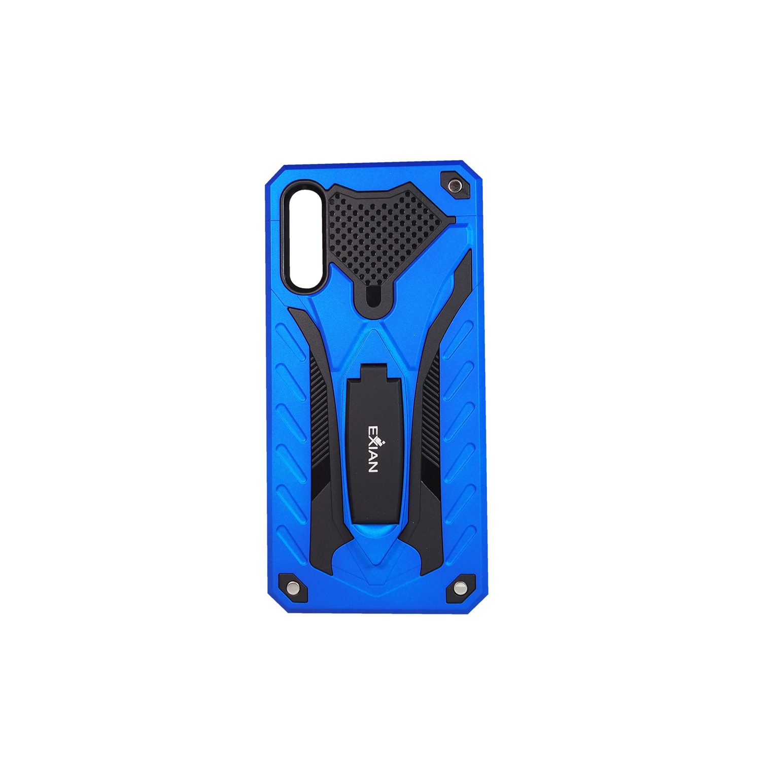Étui avec support d’Exian bleu pour Galaxy A20 de Samsung