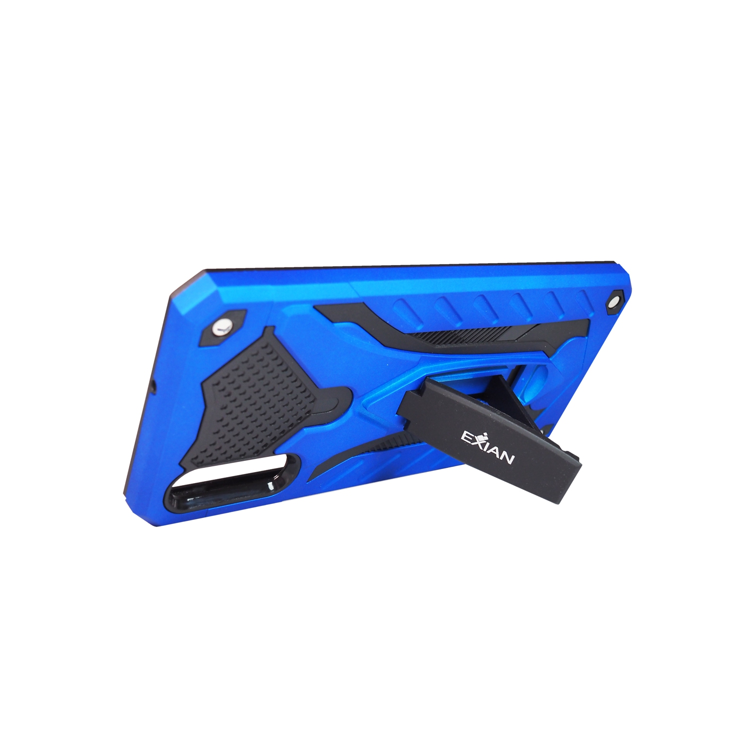 Étui avec support d’Exian bleu pour Galaxy A20 de Samsung