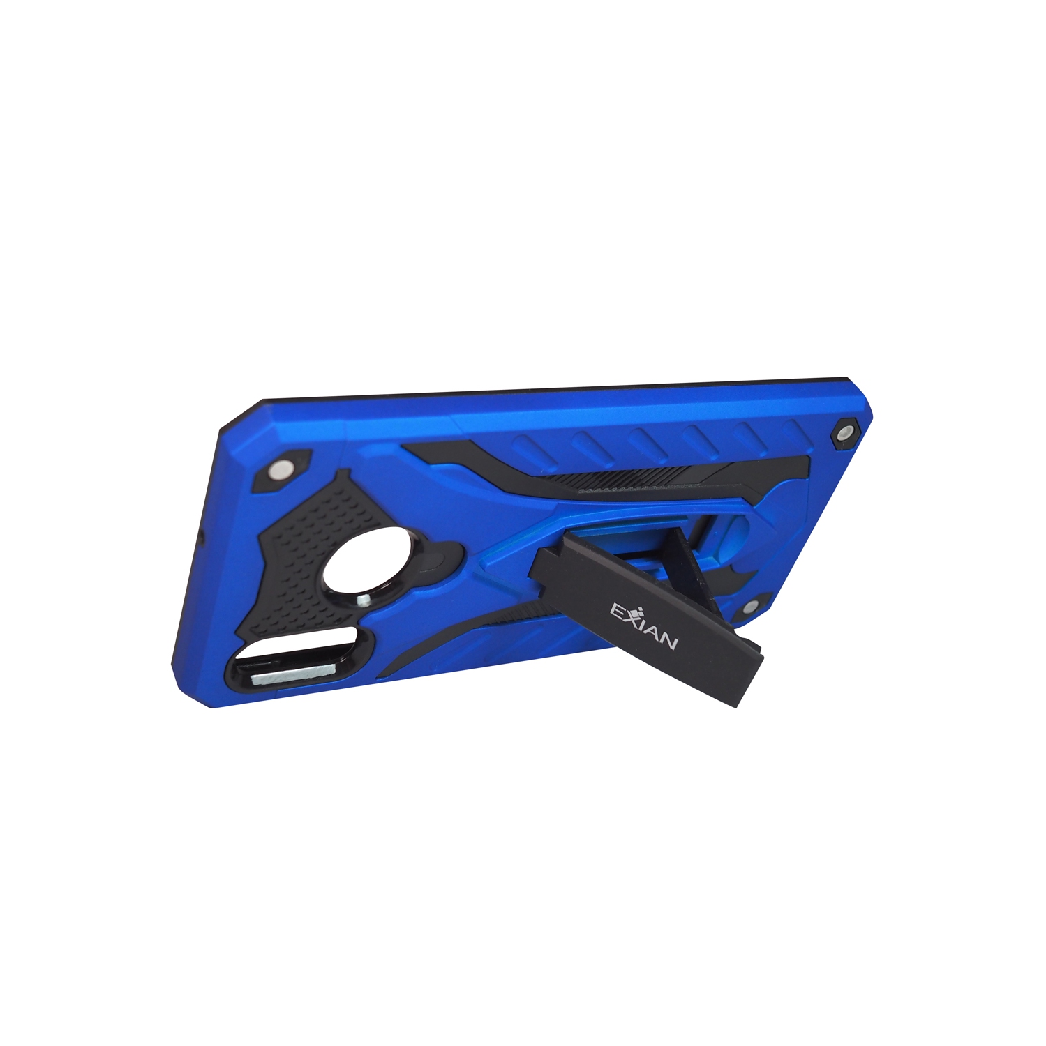 Étui avec support d’Exian bleu pour Galaxy A20 de Samsung