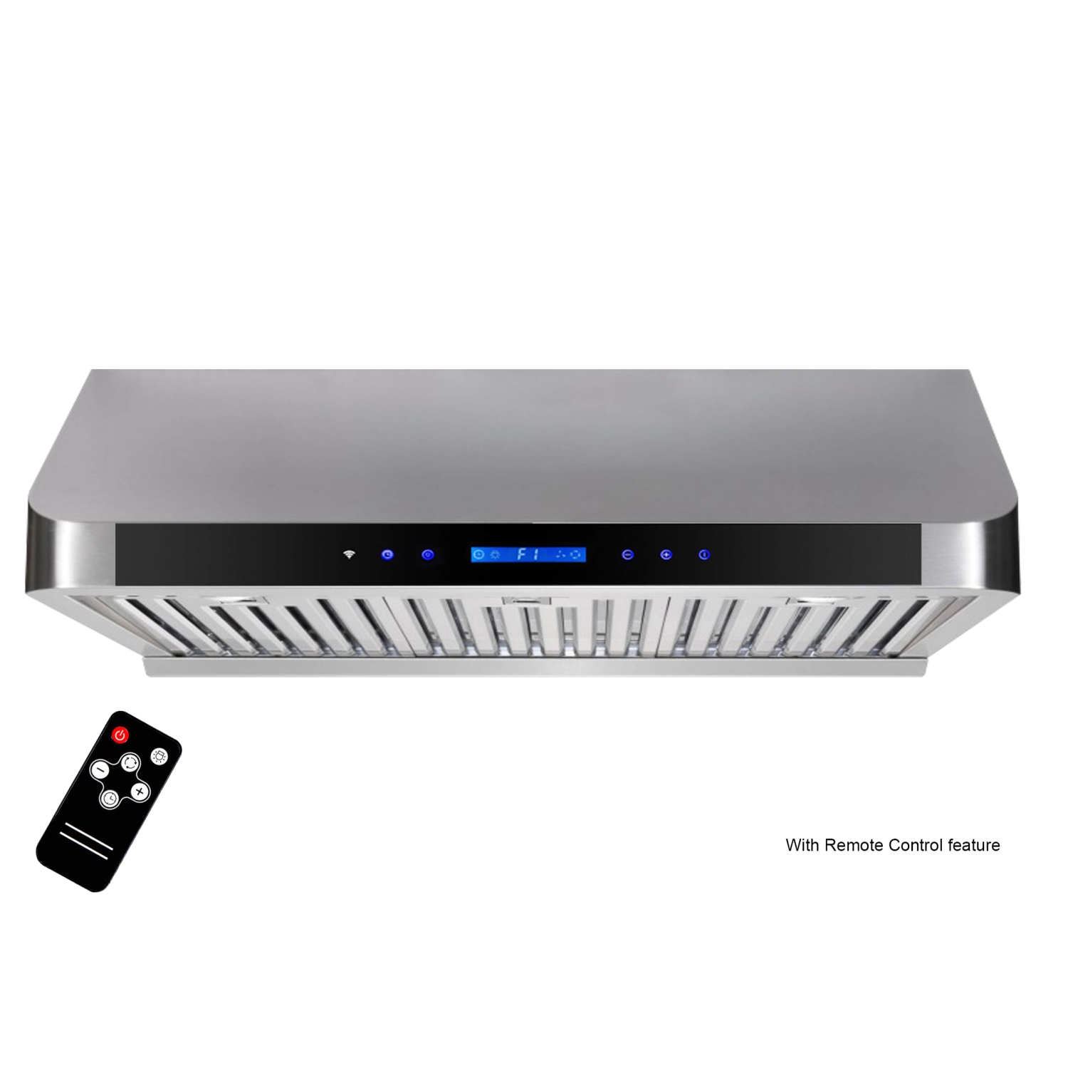 ROXON 900 CFM Slim Range Hood Stainless Steel Kitchen Exhaust Fan Under Cabinet Style with REMOTE RXN-U15-30