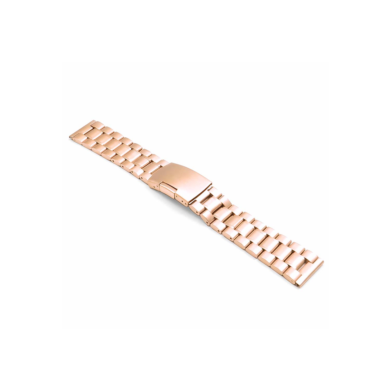 StrapsCo Stainless Steel Oyster 22mm Watch Band Strap for Fossil Gen 5 Smartwatch - Rose Gold