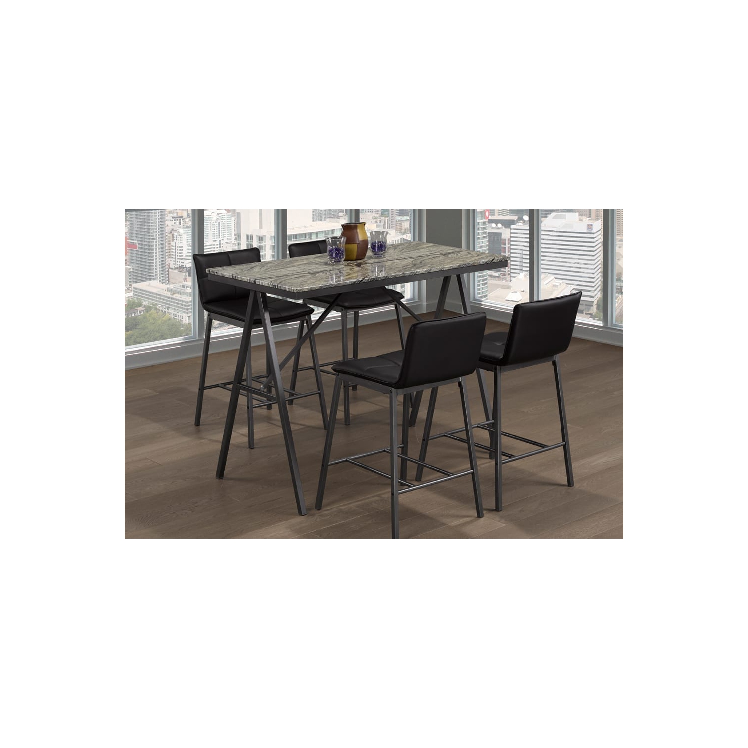 Dessus de table en faux marbre avec pieds en métal pour table de pub 4