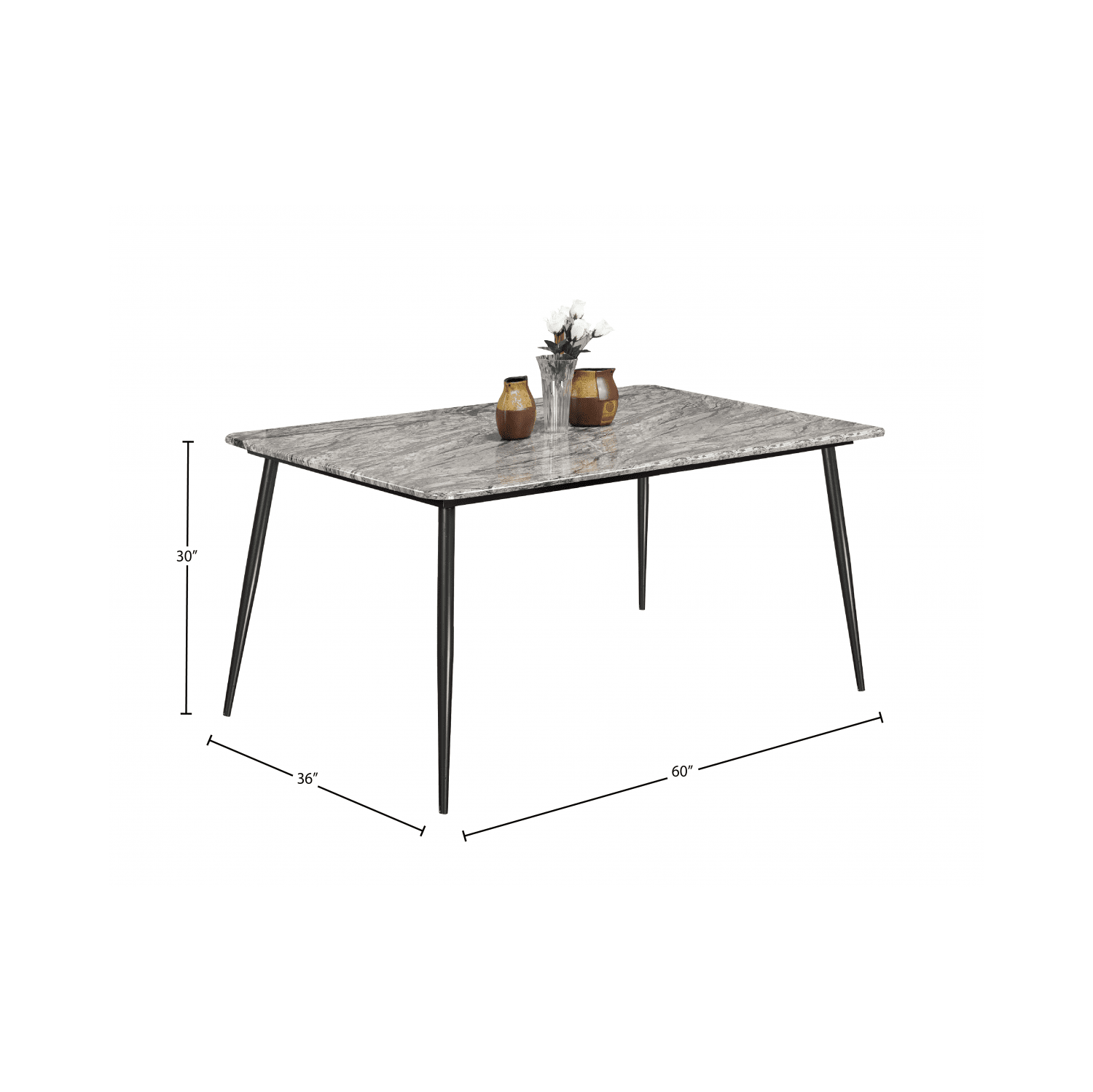 Dessus de table en faux marbre avec pieds en métal 6