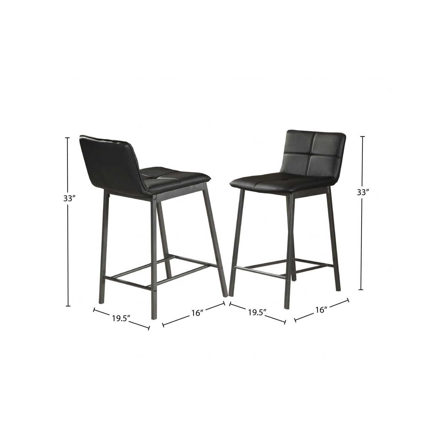 Chaises de salle à manger haut de gamme en similicuir noir de style moderne