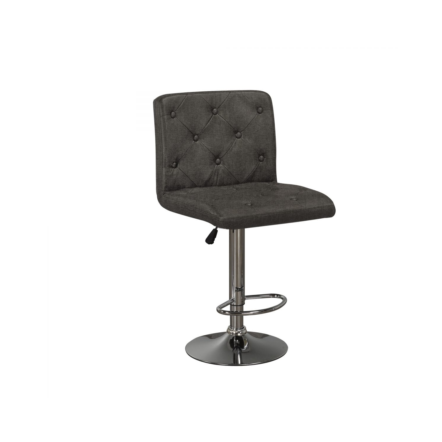 Grey Linen Button Tufted Adjustable Stool