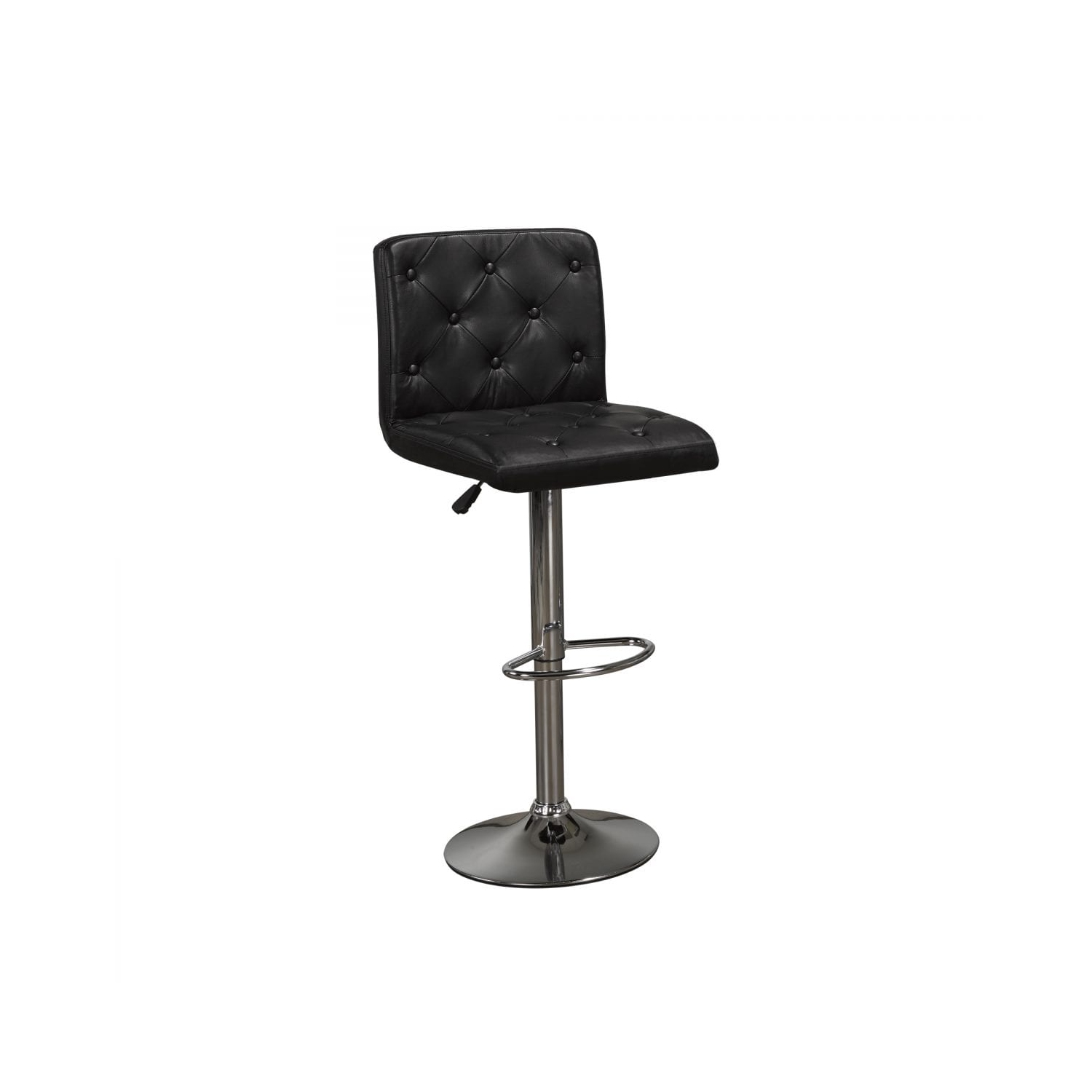 Black PU Button Tufted Adjustable Stool