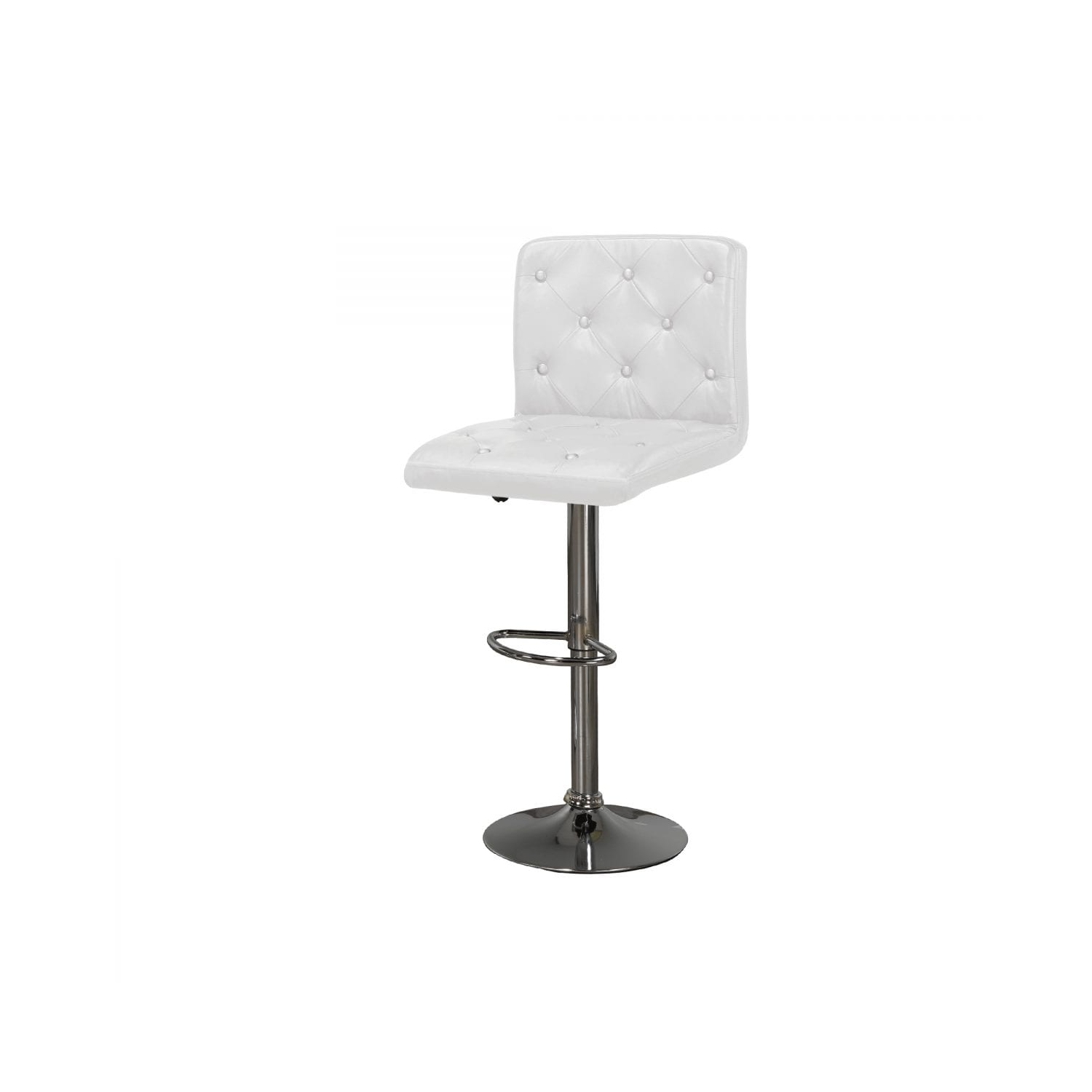 Tabouret réglable capitonné en PU blanc