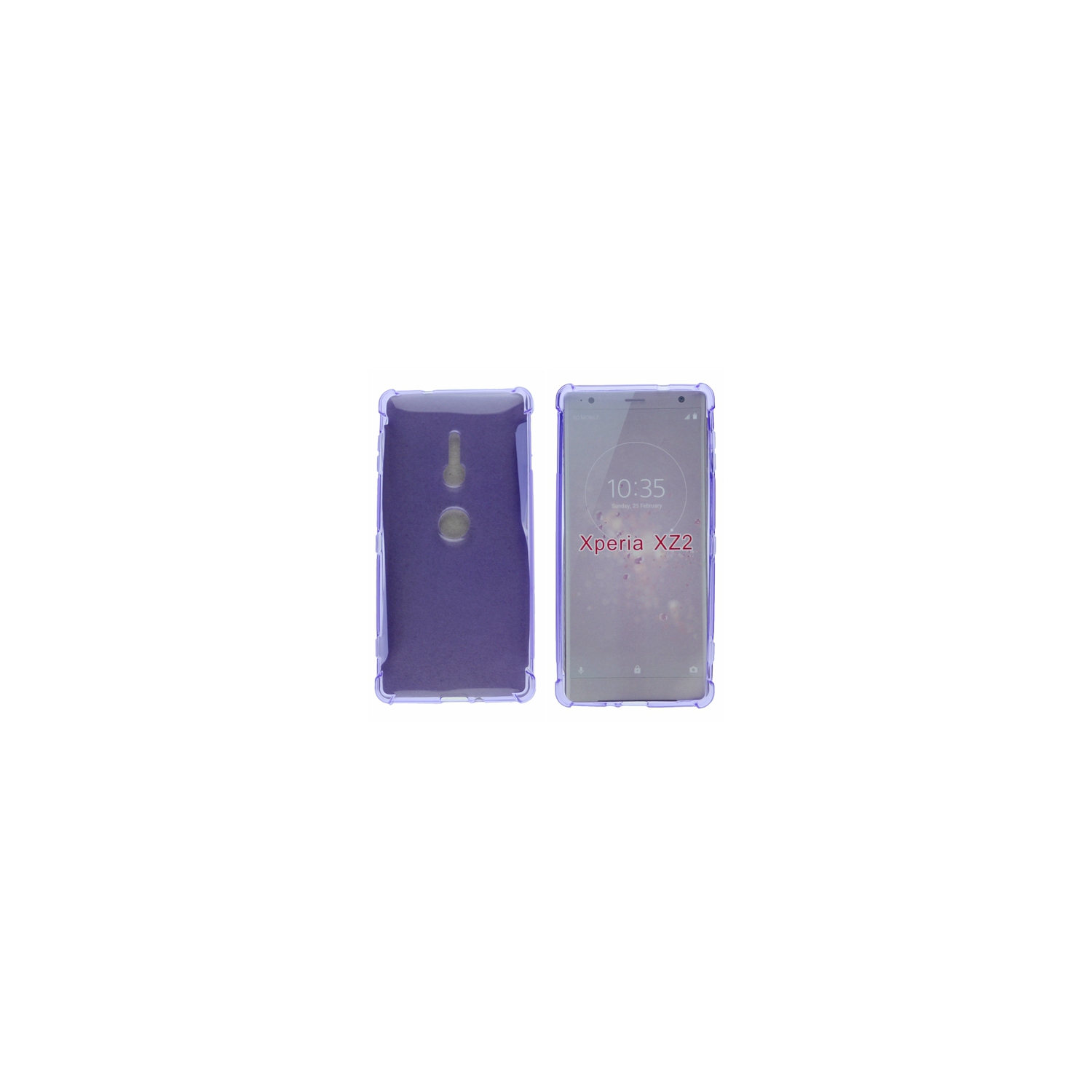 Sony XZ2 Edge Corner Bumper Soft Back Case, Violet