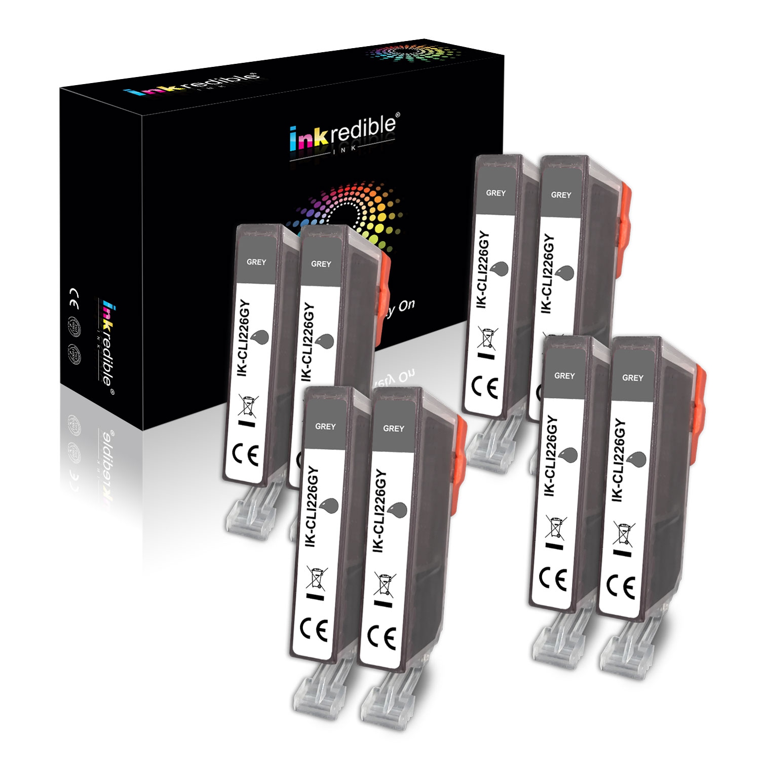 Canon CLI-226GY 4550B001AA Compatible Grey Ink Cartridge - Inkredible Ink™ - 8/Pack