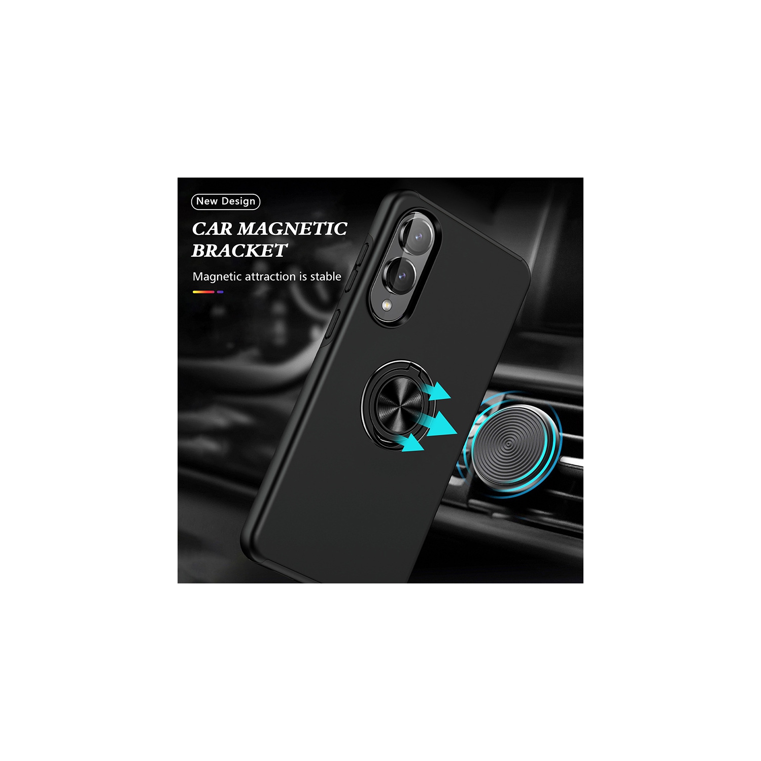 TopSave "Hidden Series" Solid Color PC Back Combine w/Inner Black TPU Bumper Kickstand Armor Case For Samsung Galaxy S25 Edge 6.7", Black