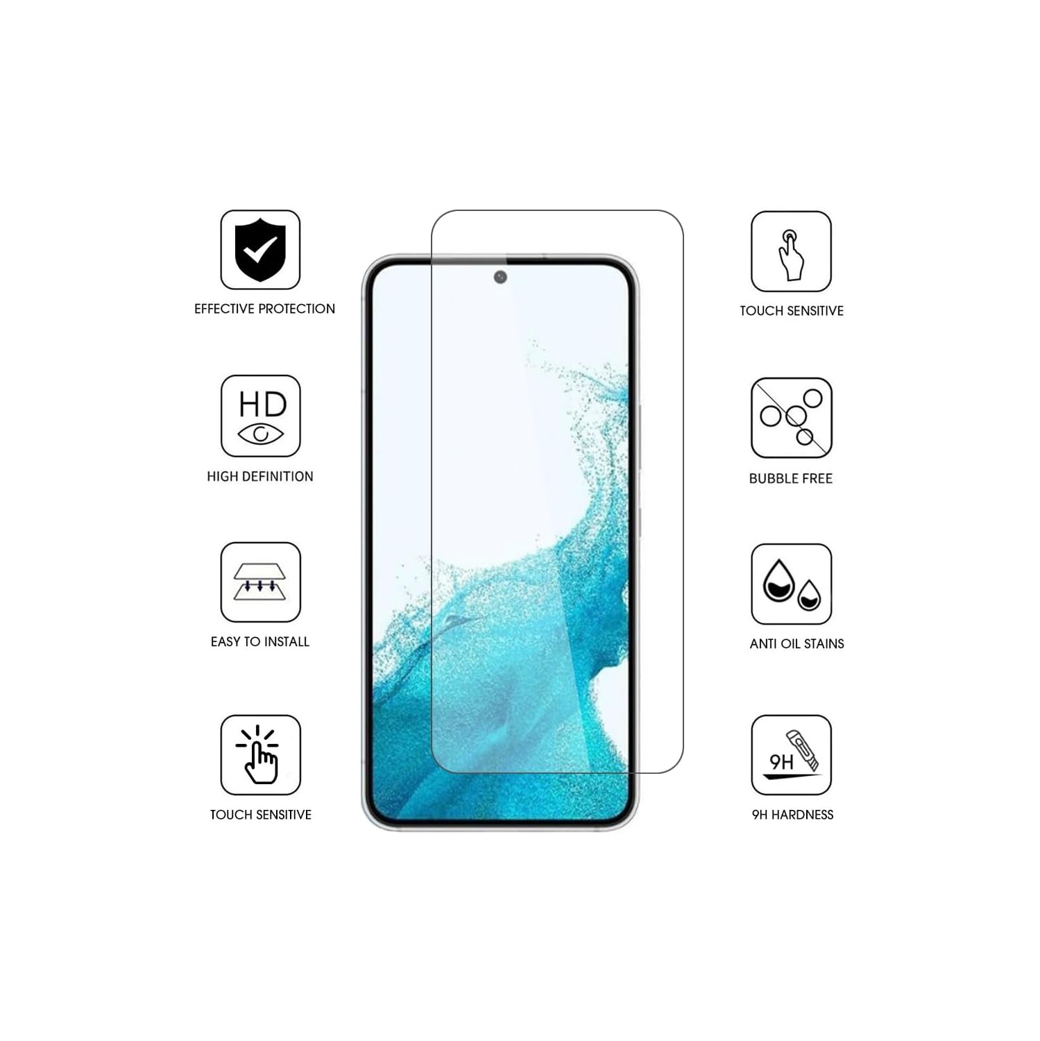 TopSave [1 pièces] «&nbsp;PLAT&nbsp;» en verre trempé, dureté 9H, étui compatible pour Samsung Galaxy A36/A56 5G-6,7 pouces