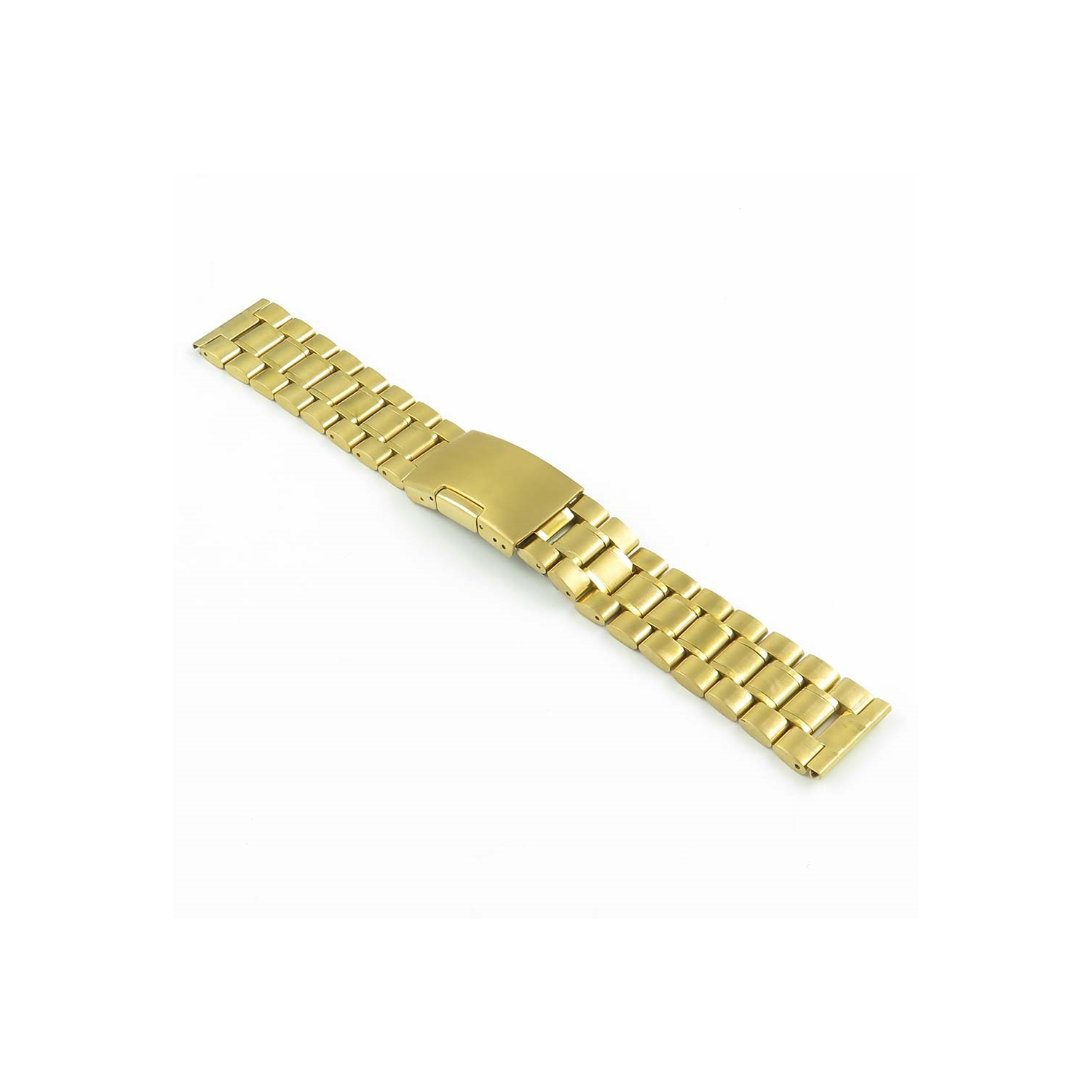 StrapsCo Stainless Steel Oyster Watch Band Strap for Fossil Sport Smartwatch - 22mm - Yellow Gold