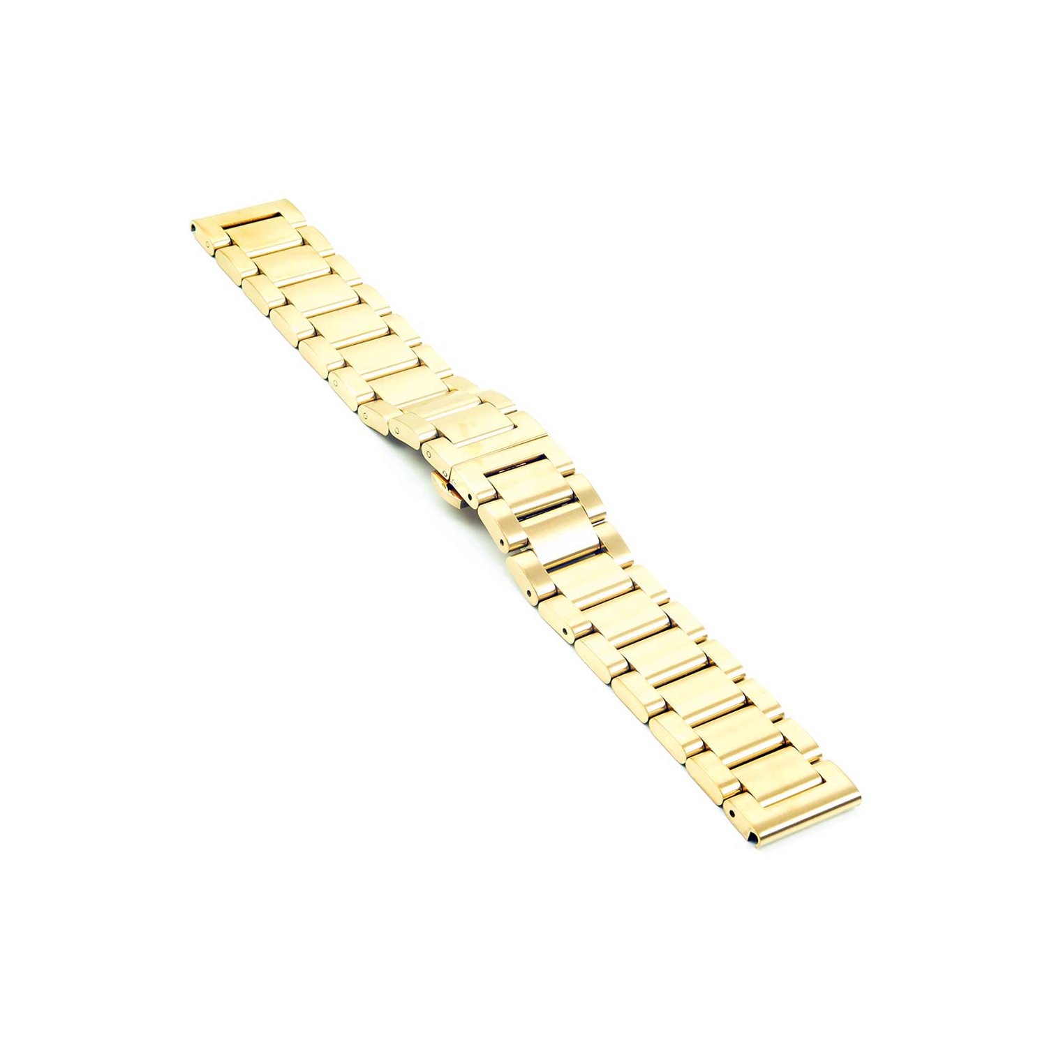 StrapsCo Stainless Steel Watch Bracelet for Fossil Sport Smartwatch - 22mm - Yellow Gold