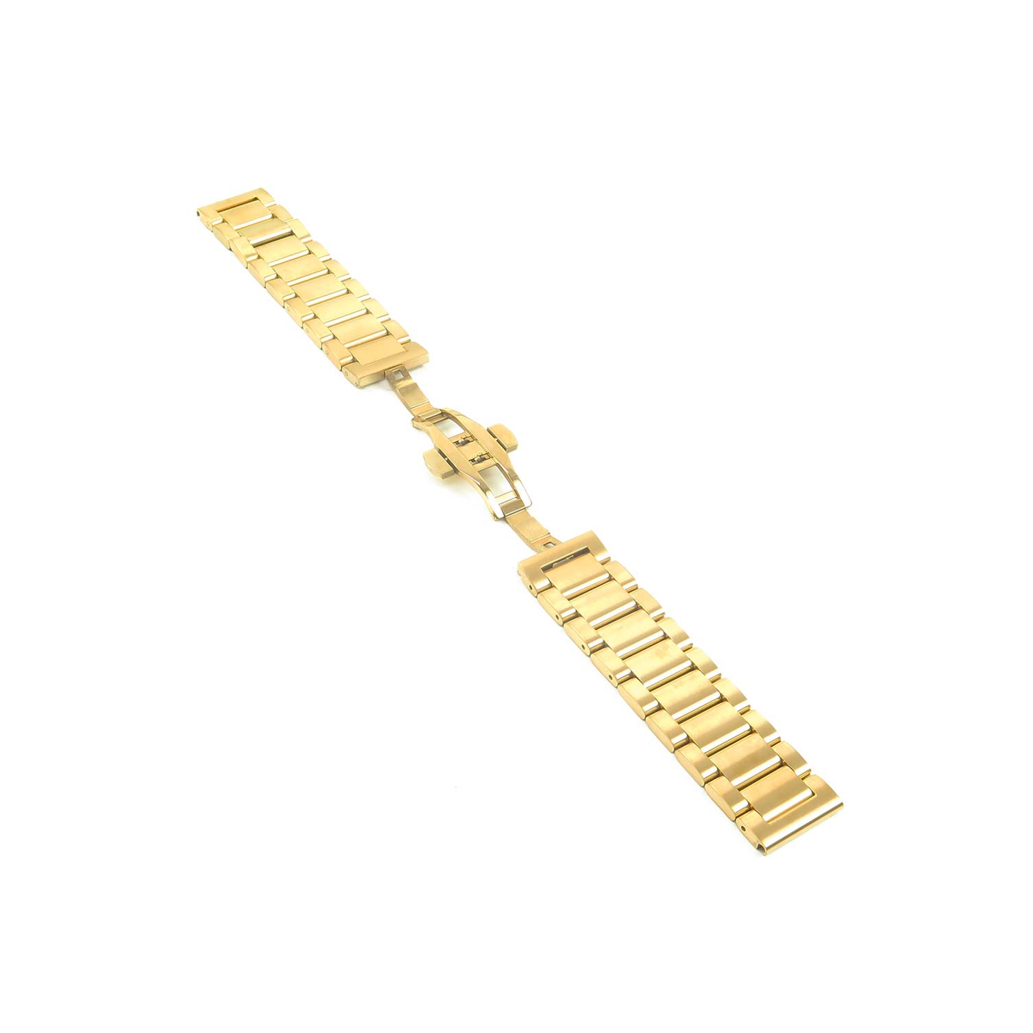 StrapsCo Stainless Steel Watch Bracelet for Fossil Sport Smartwatch - 22mm - Yellow Gold