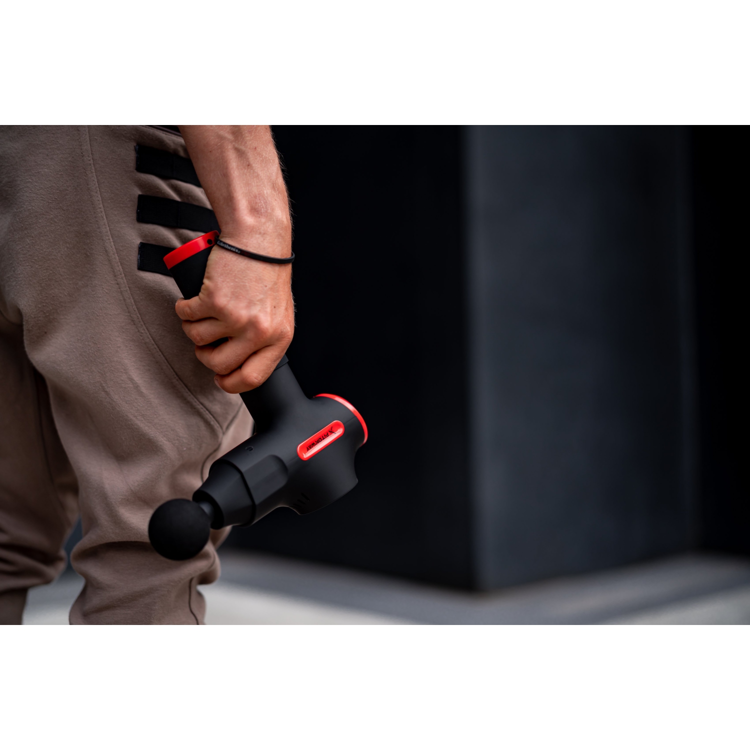 Xfitonway Premium Percussive Therapy Smart Massage Gun in SATIN BLACK WITH RED