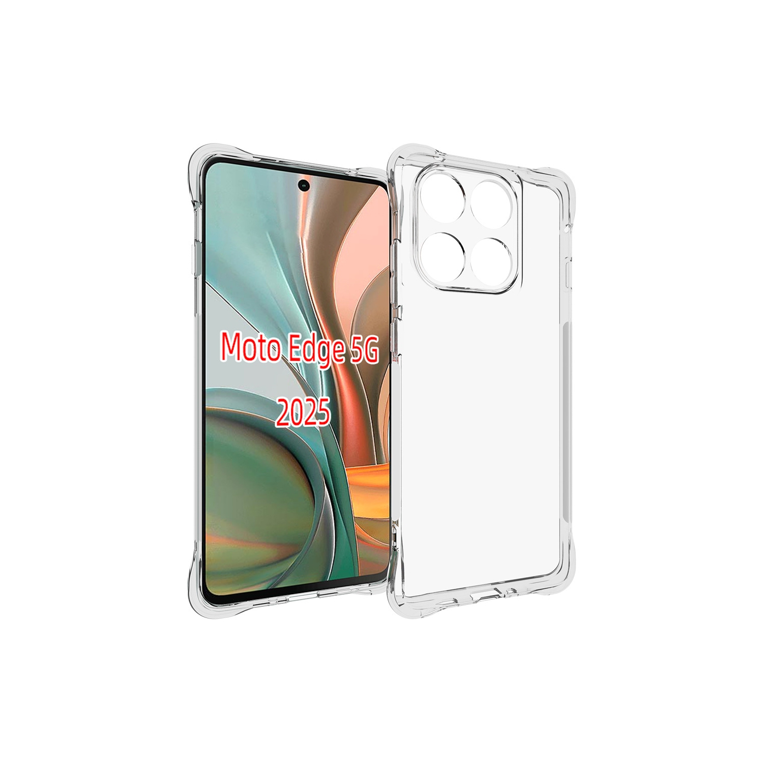 TopSave – Étui en caoutchouc de gel souple en TPU pour Motorola Moto Edge(2025) 6,7&nbsp;po, transparent