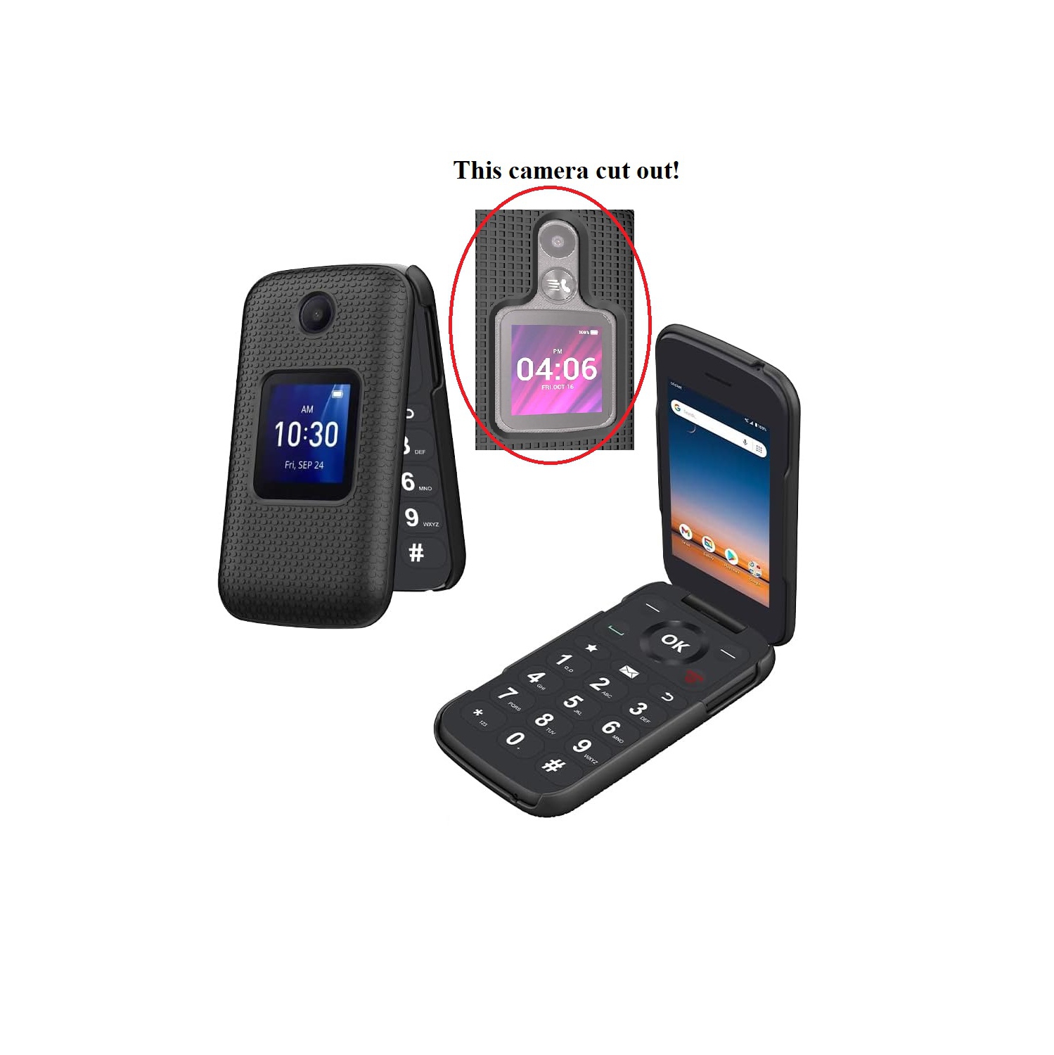 TopSave Cover For TCL Flip Plus 4058L/TCL Flip 4058E(CA)/TCL Flip 2 T408DL/TCL Go Flip 2 4058G/Alcatel Go Flip 4/ TCL Flip/TCL Flip Pro/TCL Flip