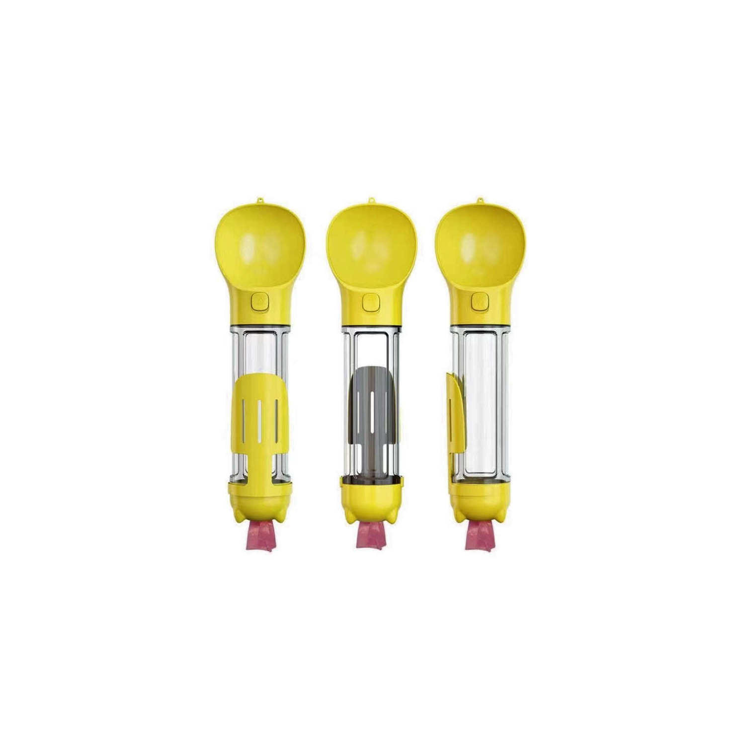 TopSave Multifonctionnel Pet Eau Boire Bouteille Boisson Tasse Plat Bol Distributeur pour Activités De Plein Air, 3in1 500 ml-Jaune