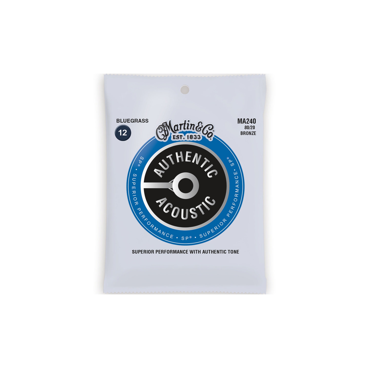 Martin Authentic SP Acoustic Guitar Strings - 80/20, Blue Grass