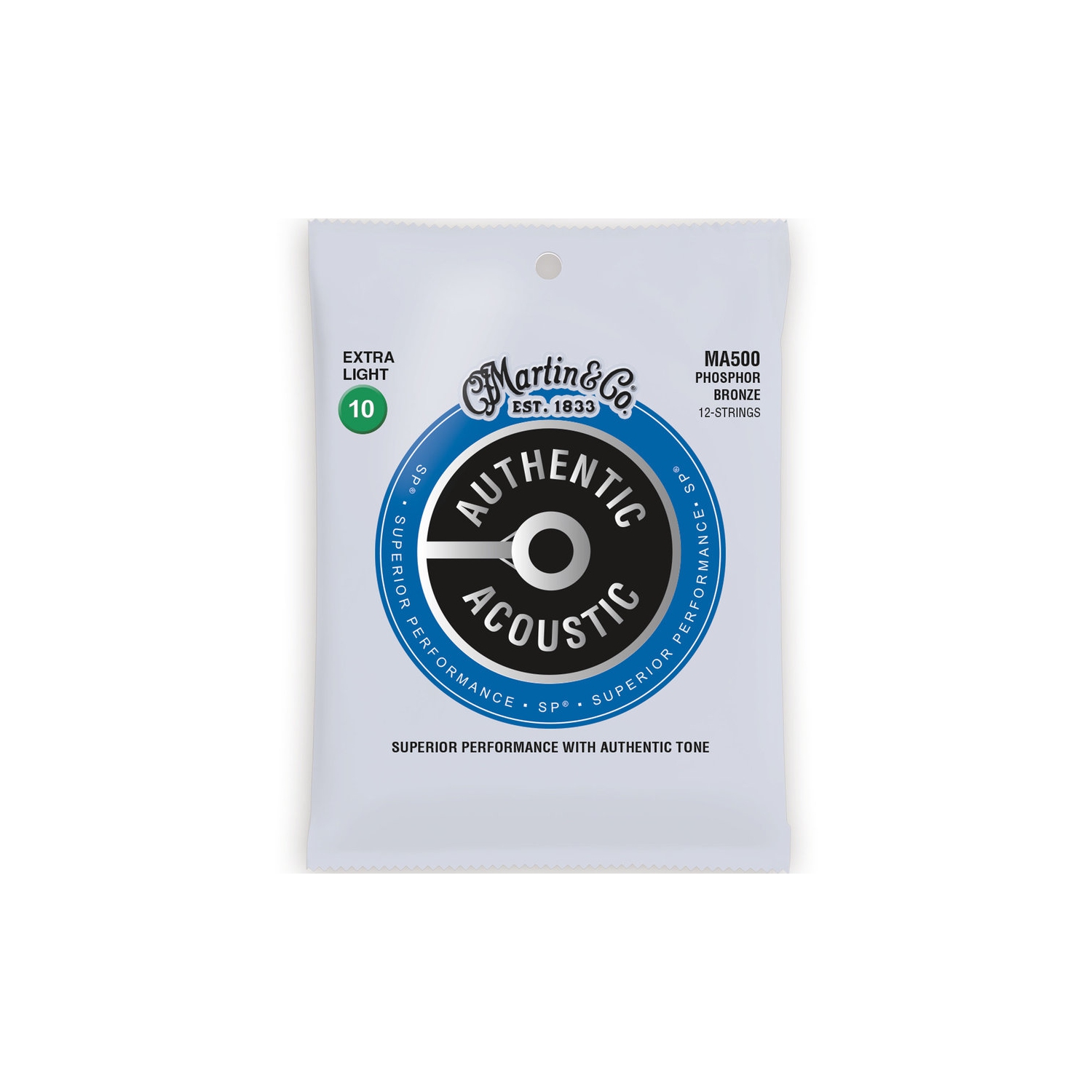 Martin Authentic SP Acoustic Guitar Strings - 12 String, 92/8, Extra Light