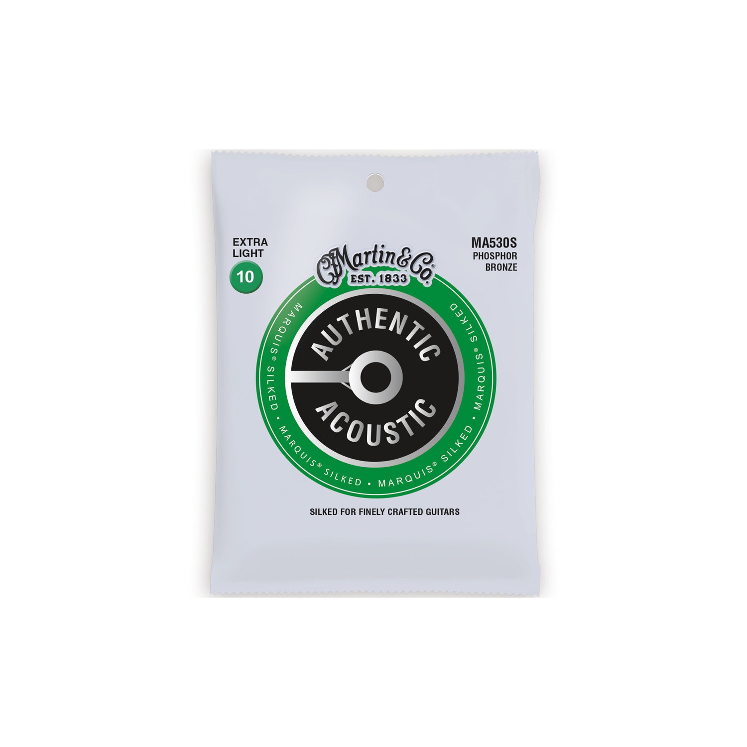 Martin Authentic Marquis Silked Acoustic Guitar Strings - 92/8, Extra Light