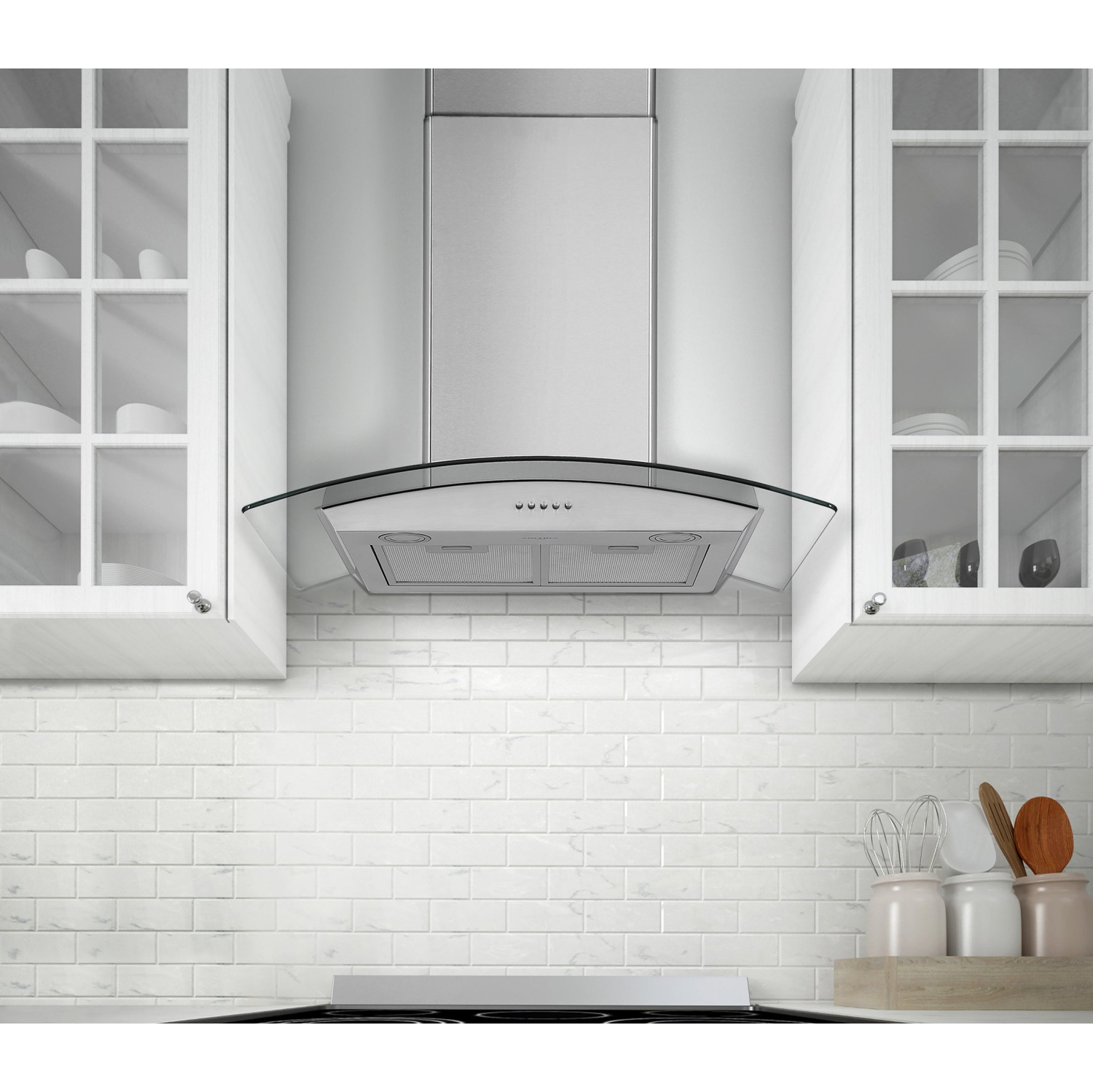 Ancona 30 in. Convertible Wall-Mounted Glass Canopy Range Hood in Stainless Steel