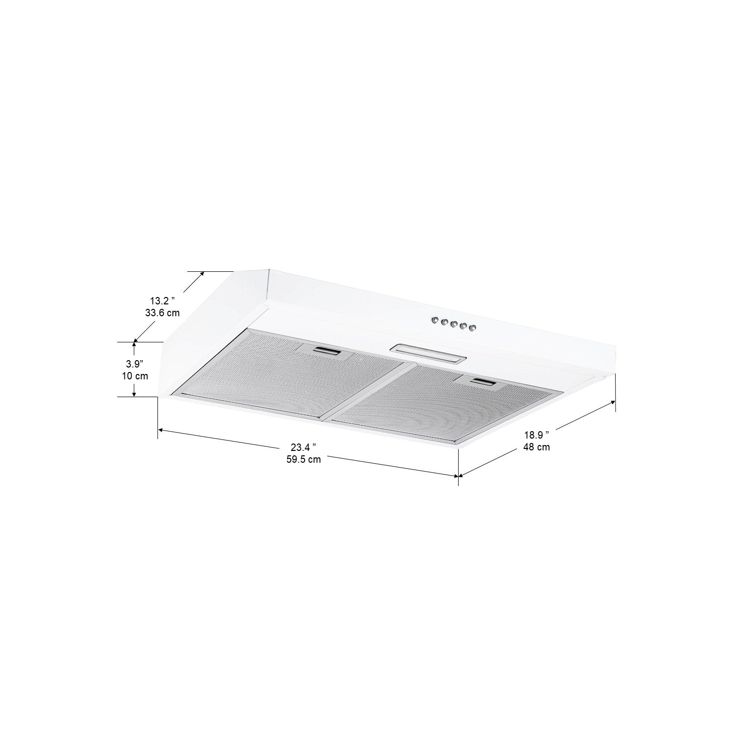 Ancona 24" Convertible Under Cabinet Range Hood in White