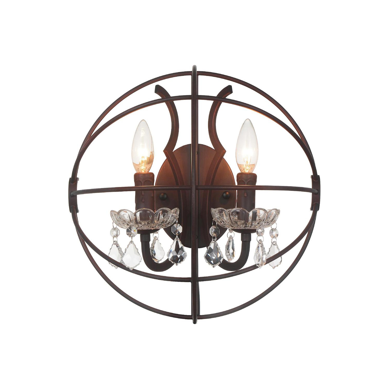 Campechia 2 Light Wall Sconce With Brown Finish