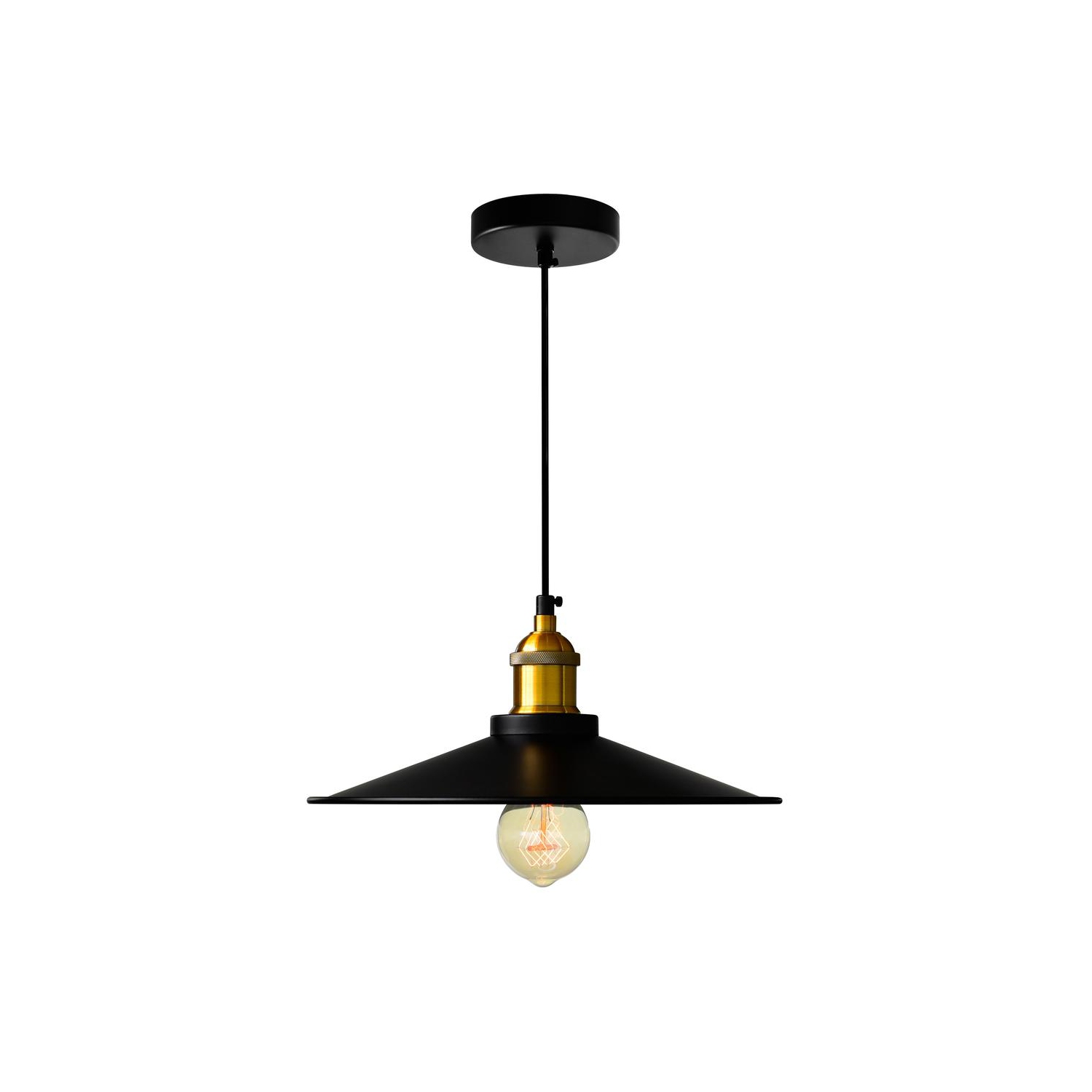 Mini luminaire suspendu Brave à 1 lumières au fini noir