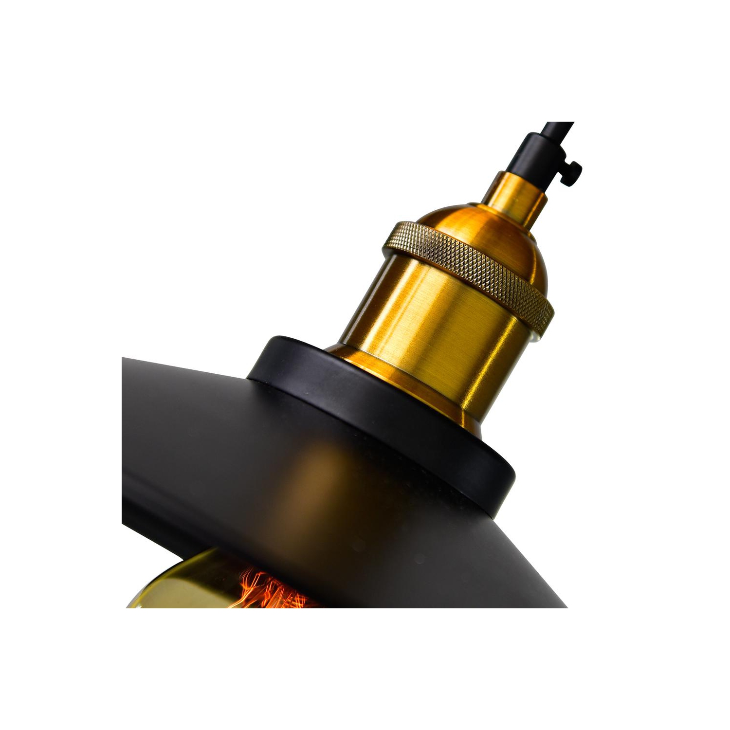 Mini luminaire suspendu Brave à 1 lumières au fini noir