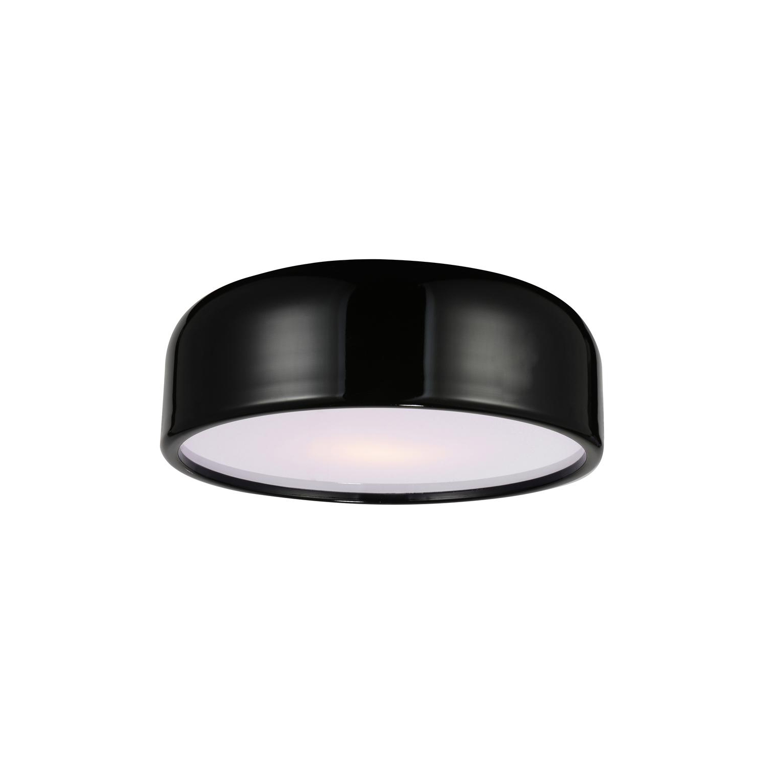 Campton 3 Light Drum Shade Flush Mount With Black Finish