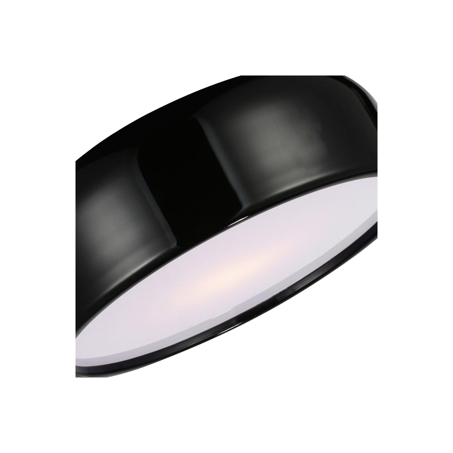 Campton 3 Light Drum Shade Flush Mount With Black Finish