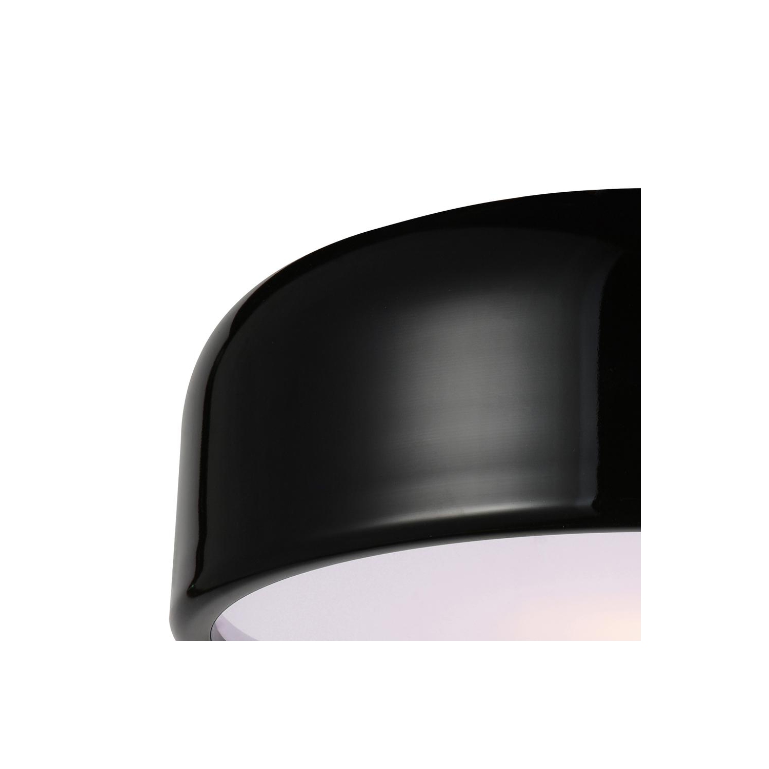 Campton 3 Light Drum Shade Flush Mount With Black Finish