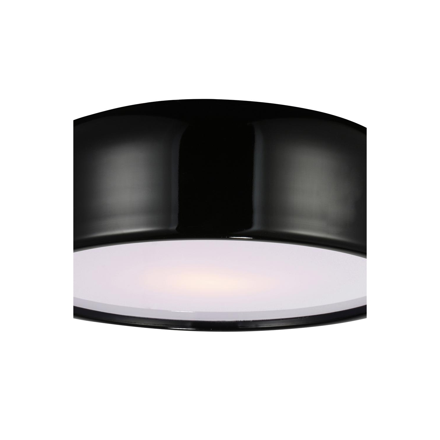 Campton 3 Light Drum Shade Flush Mount With Black Finish