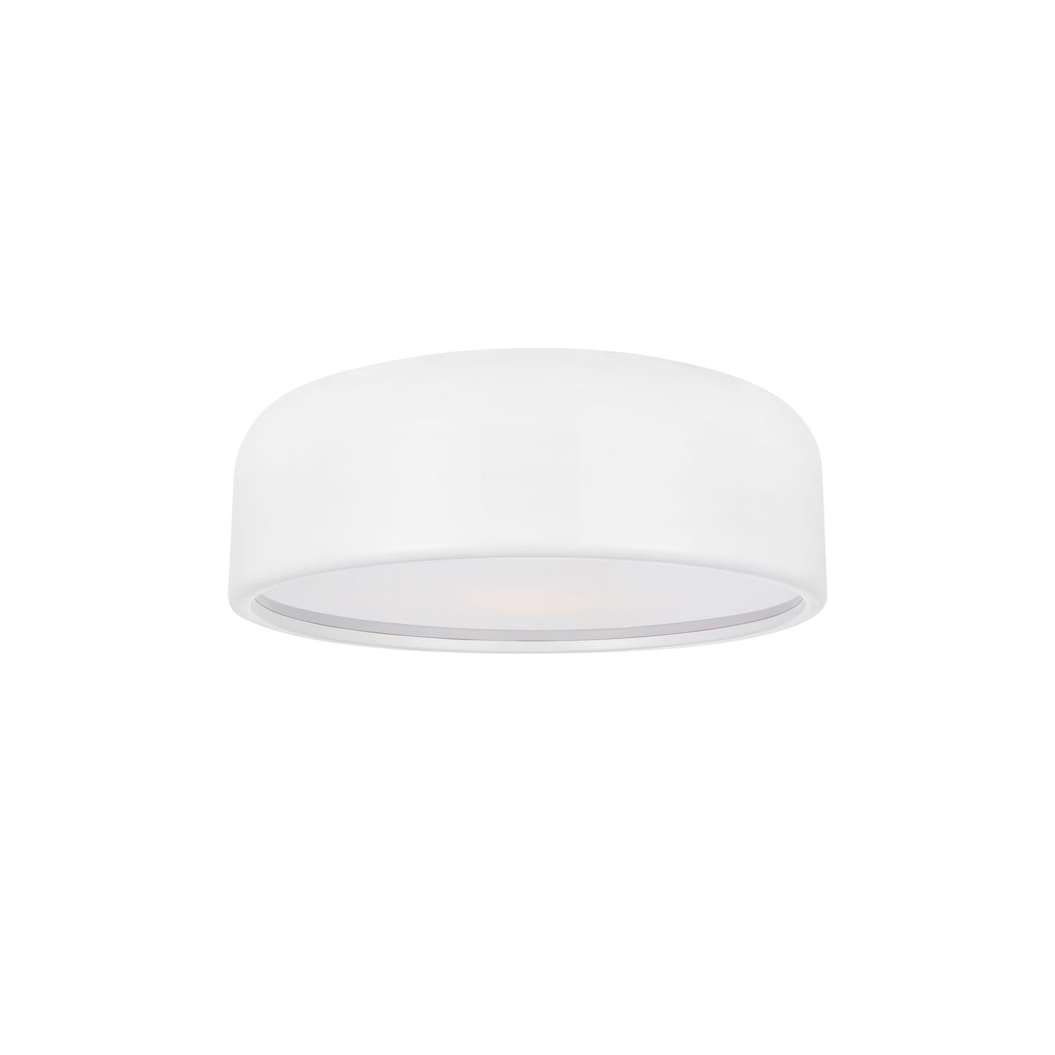 Campton 3 Light Drum Shade Flush Mount With White Finish