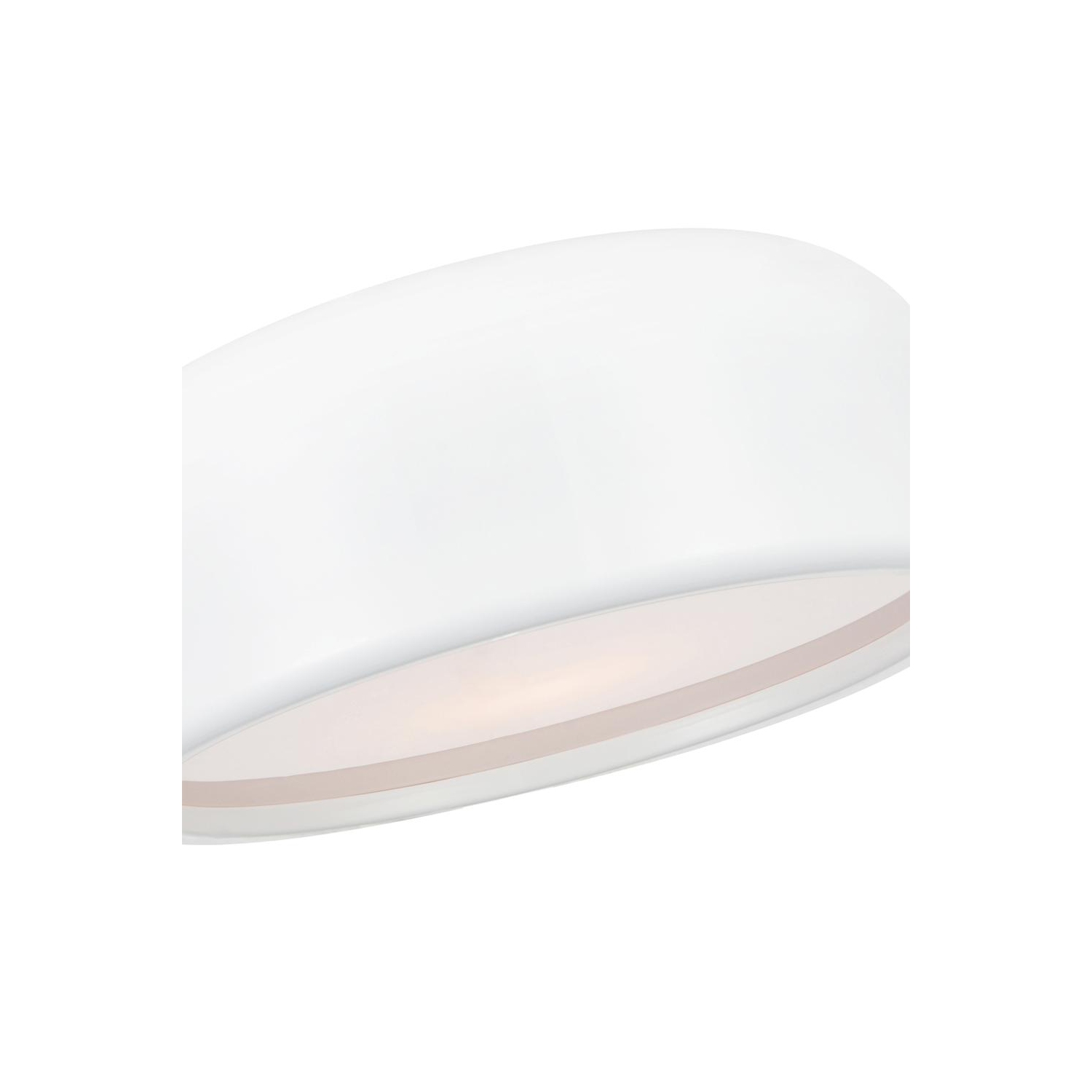 Campton 3 Light Drum Shade Flush Mount With White Finish