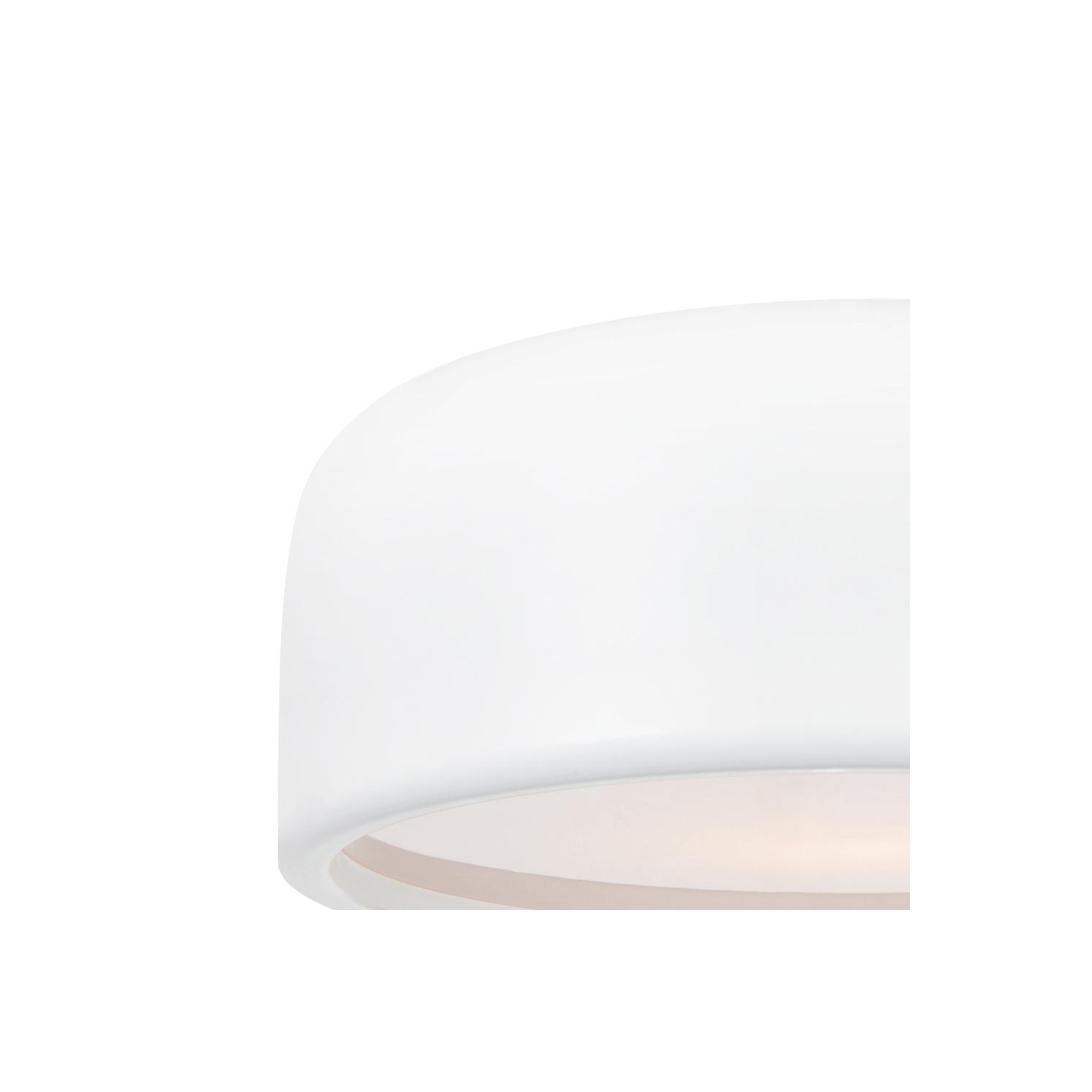 Campton 3 Light Drum Shade Flush Mount With White Finish