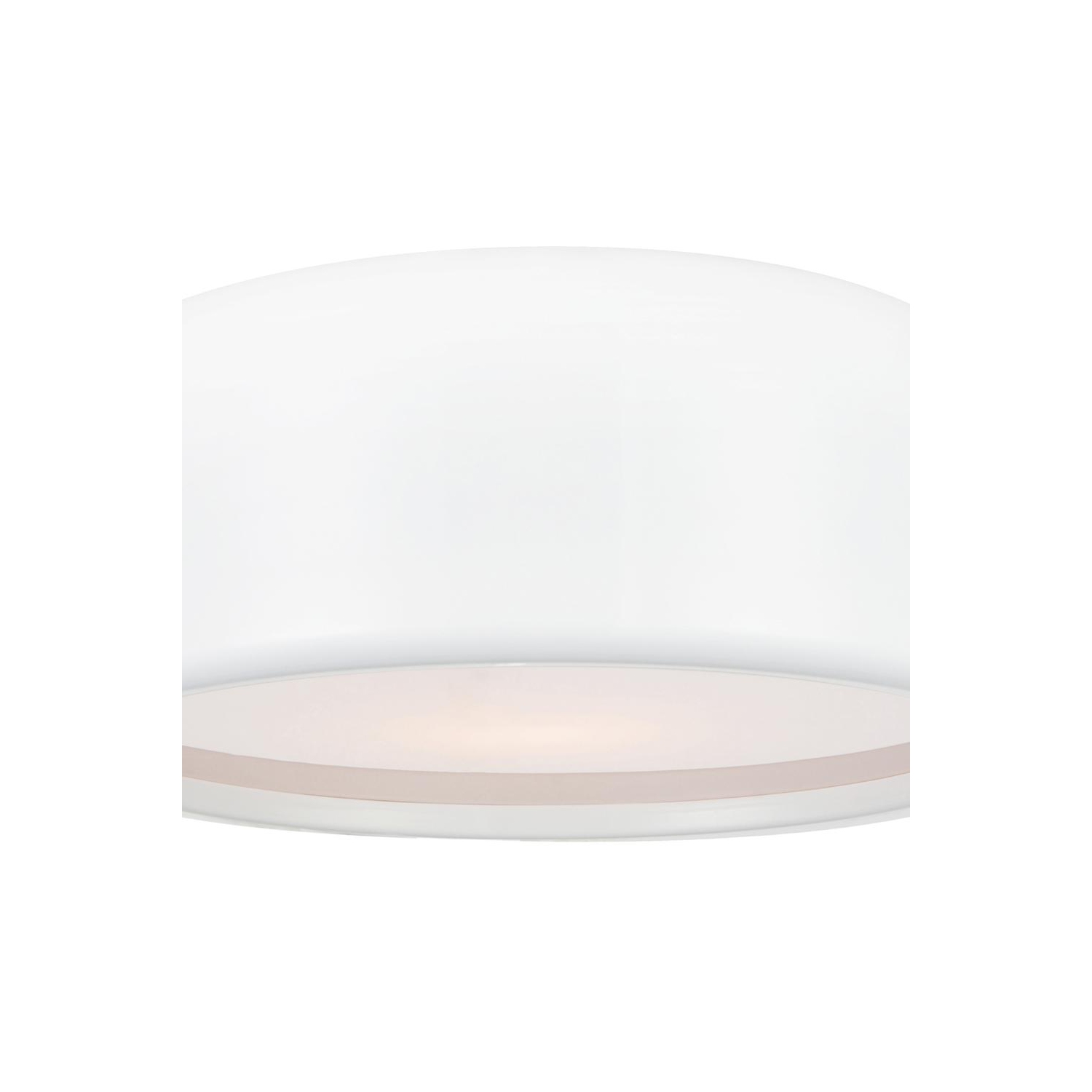 Campton 3 Light Drum Shade Flush Mount With White Finish