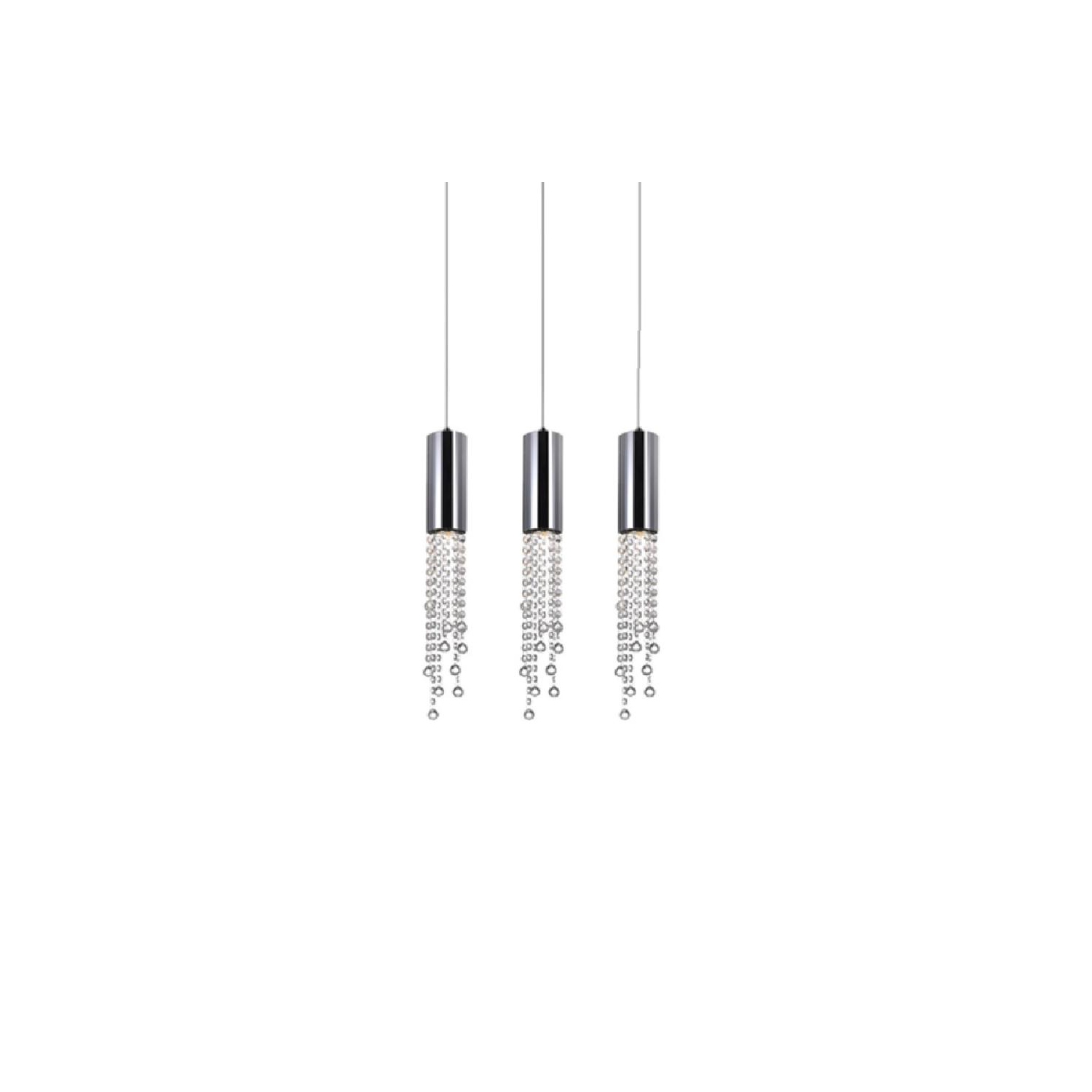Extended 9 Light Multi Light Pendant With Chrome Finish